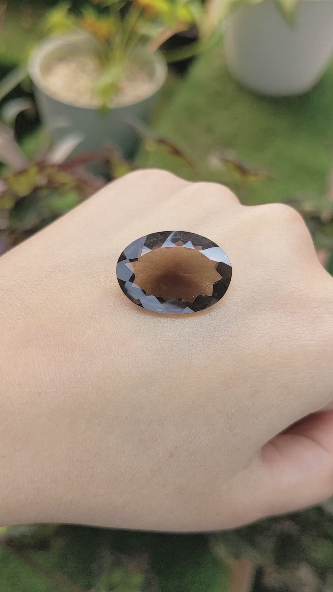 15.40 Ct. Smokey Quartz from Ceylon (Sri Lanka) Size Video