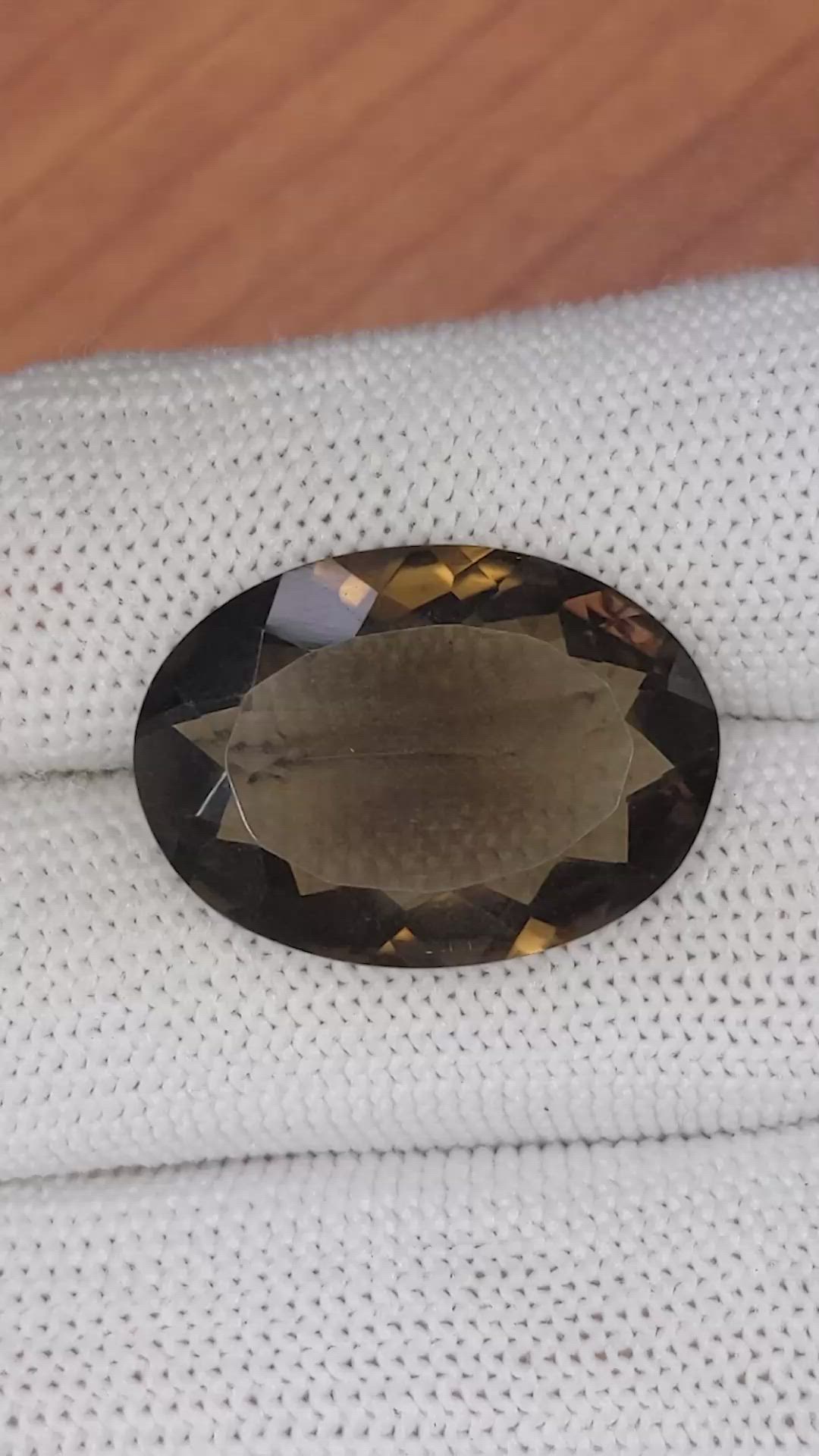 15.40 Ct. Smokey Quartz from Ceylon (Sri Lanka) Size Video