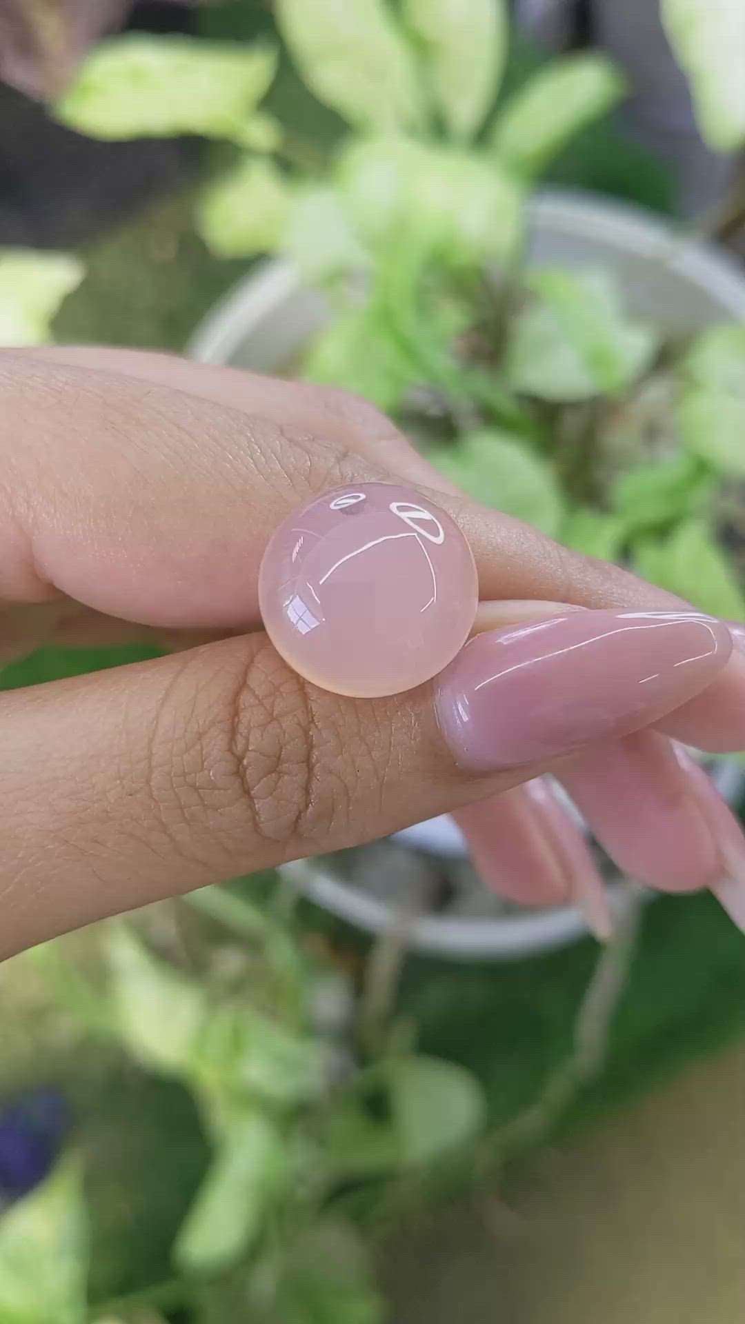 15.03 Ct. Cabochon Rose Quartz from Ceylon (Sri Lanka) Size Video