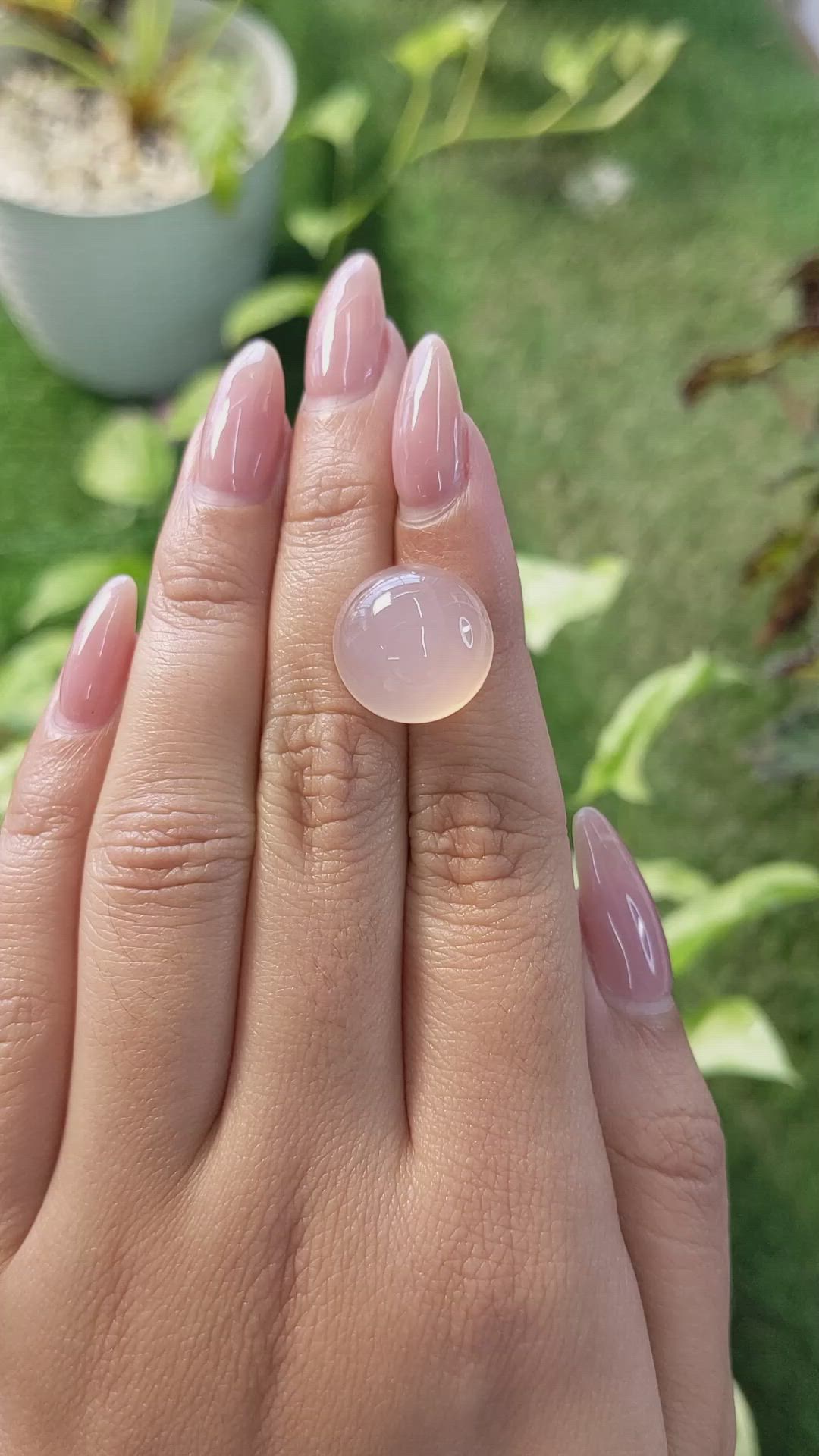 13.11 Ct. Cabochon Rose Quartz from Ceylon (Sri Lanka) Size Video