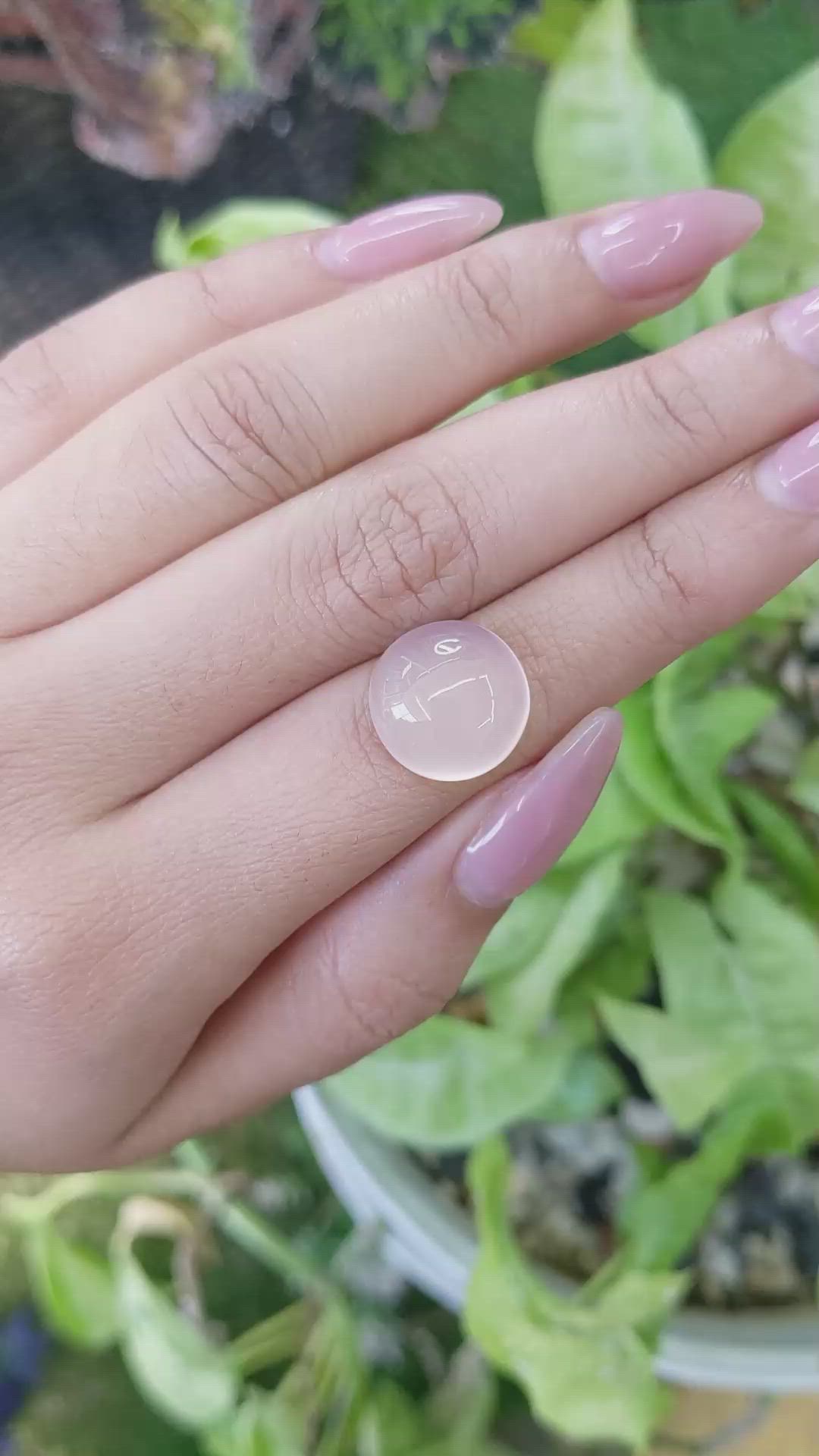 10.23 Ct. Cabochon Rose Quartz from Ceylon (Sri Lanka) Size Video