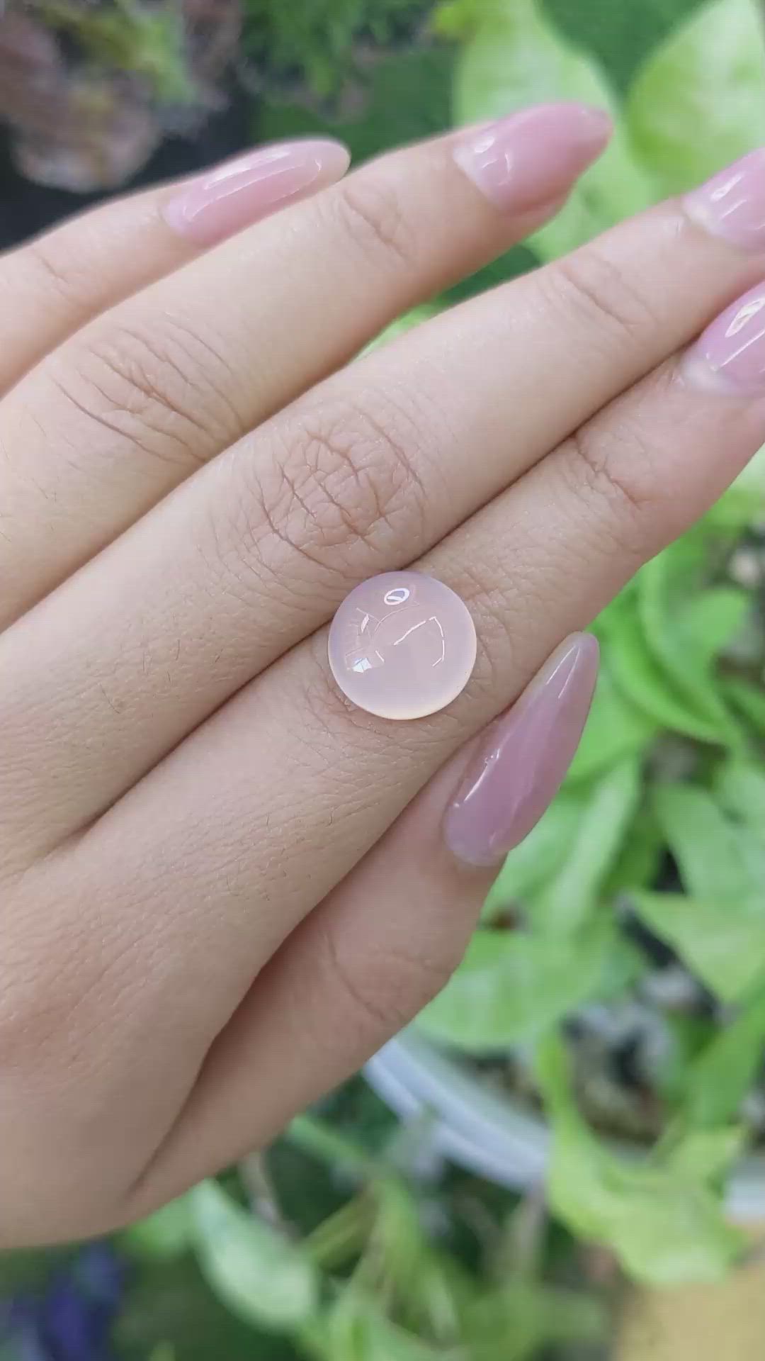 7.42 Ct. Cabochon Rose Quartz from Ceylon (Sri Lanka) Size Video