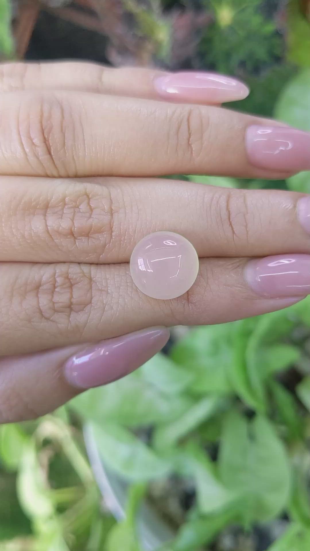 7.42 Ct. Cabochon Rose Quartz from Ceylon (Sri Lanka) Size Video