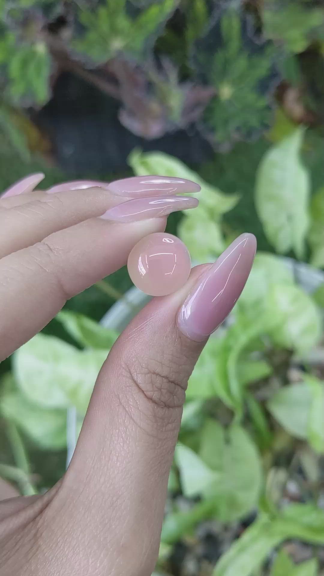 6.03 Ct. Cabochon Rose Quartz from Ceylon (Sri Lanka) Size Video
