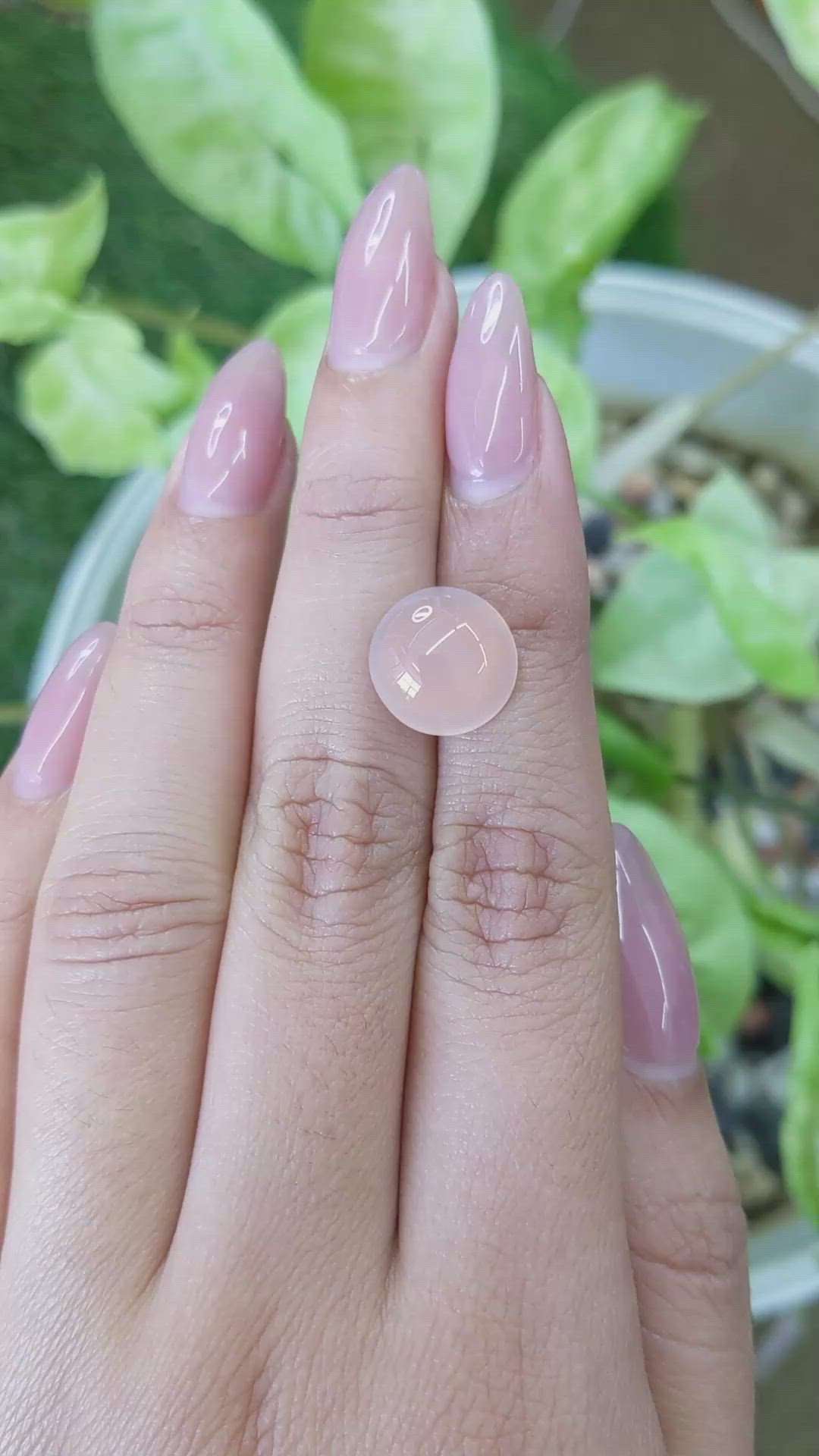 6.03 Ct. Cabochon Rose Quartz from Ceylon (Sri Lanka) Size Video