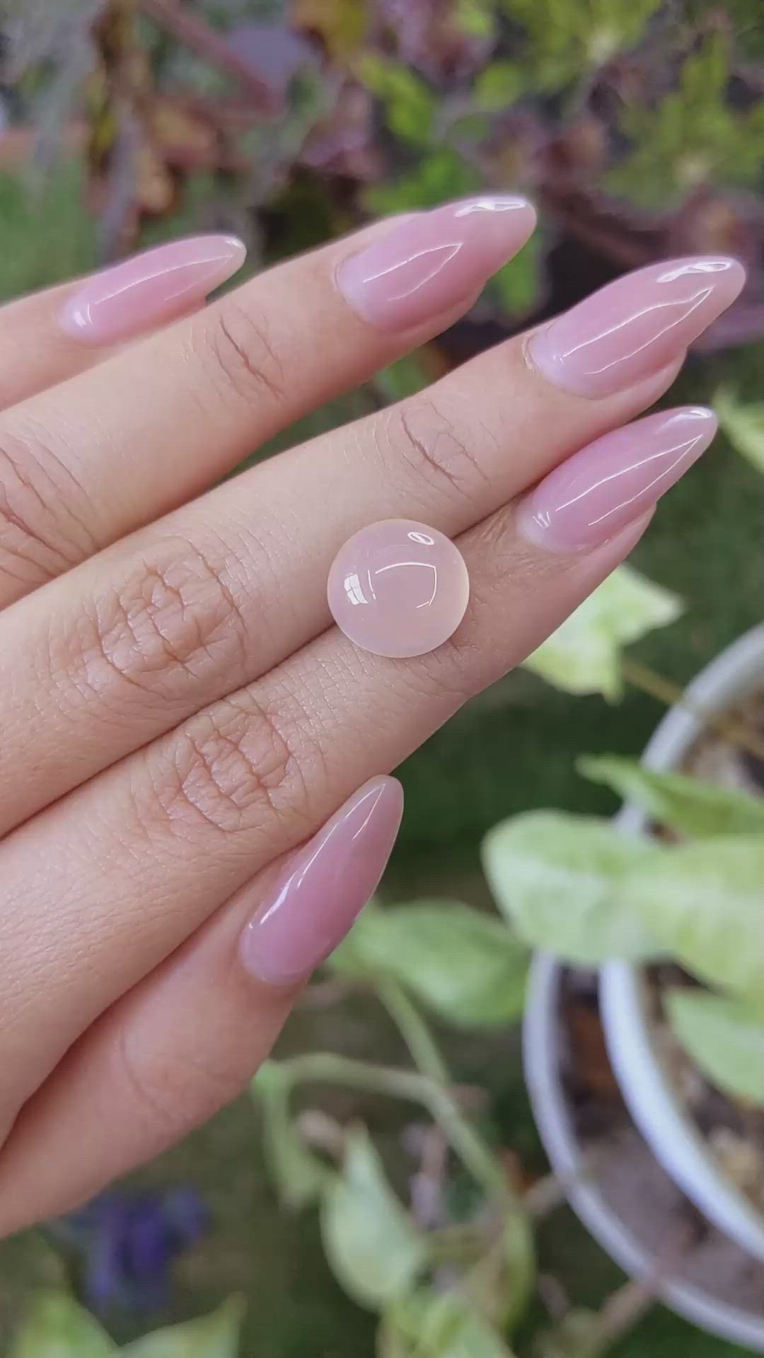 6.03 Ct. Cabochon Rose Quartz from Ceylon (Sri Lanka) Size Video