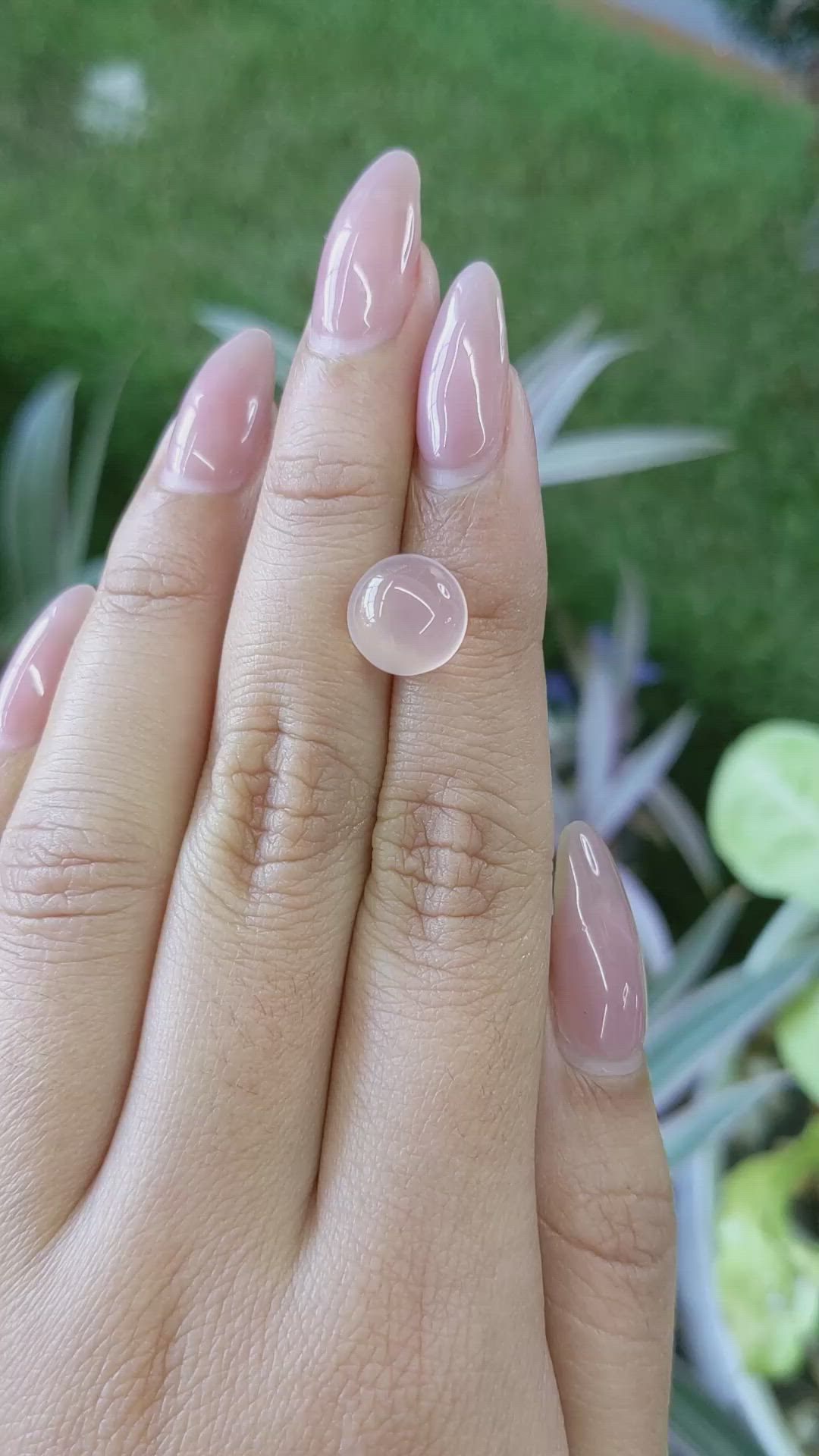 4.18 Ct. Cabochon Rose Quartz from Ceylon (Sri Lanka) Size Video