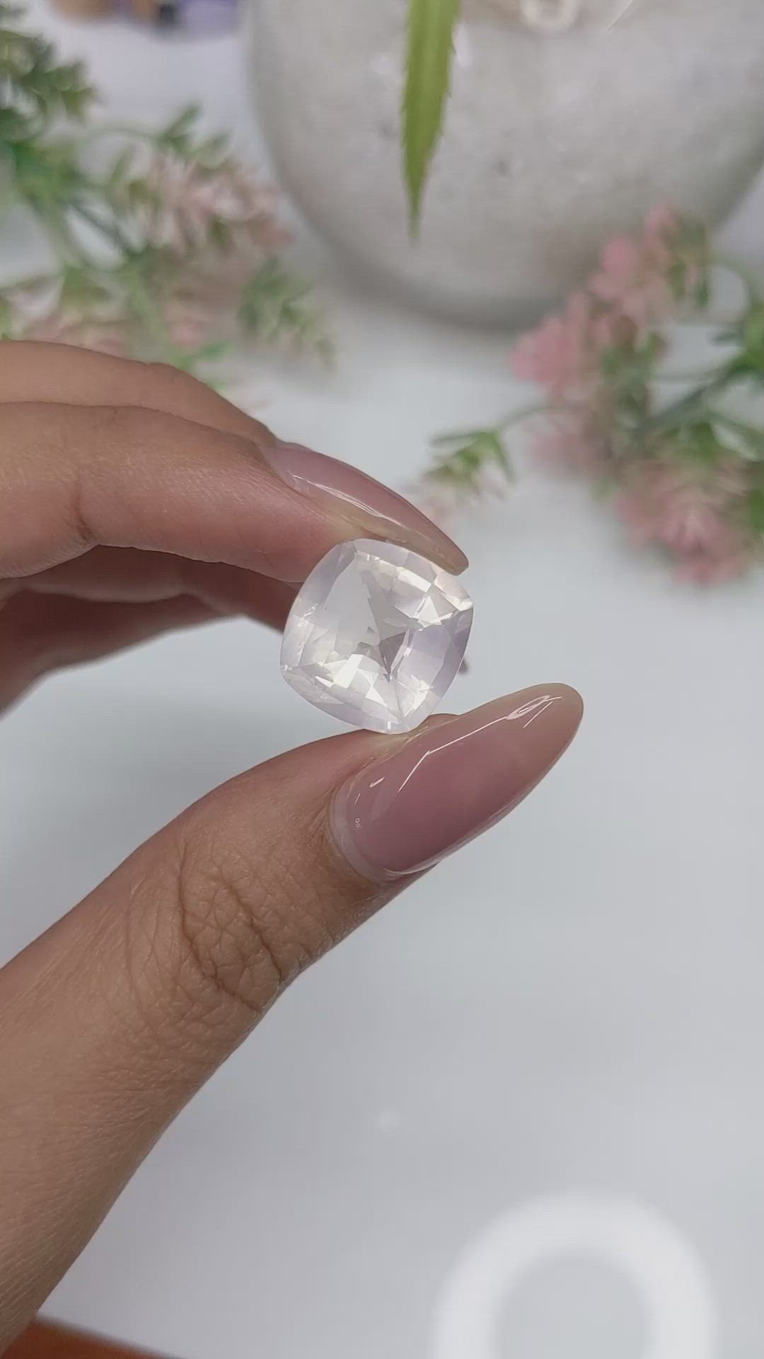 10.56 Ct. Rose Quartz from Ceylon (Sri Lanka) Size Video