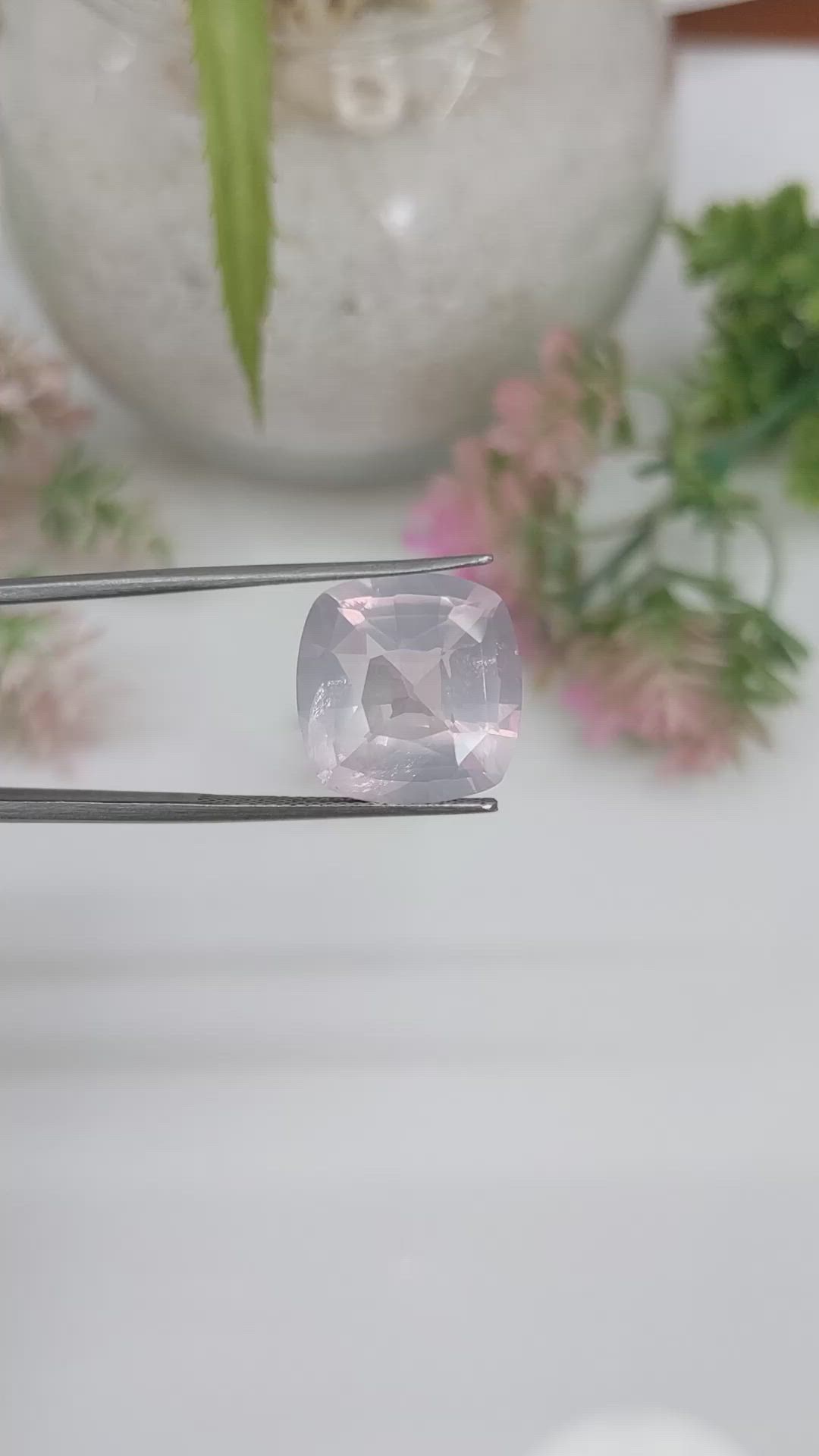10.56 Ct. Rose Quartz from Ceylon (Sri Lanka) Size Video