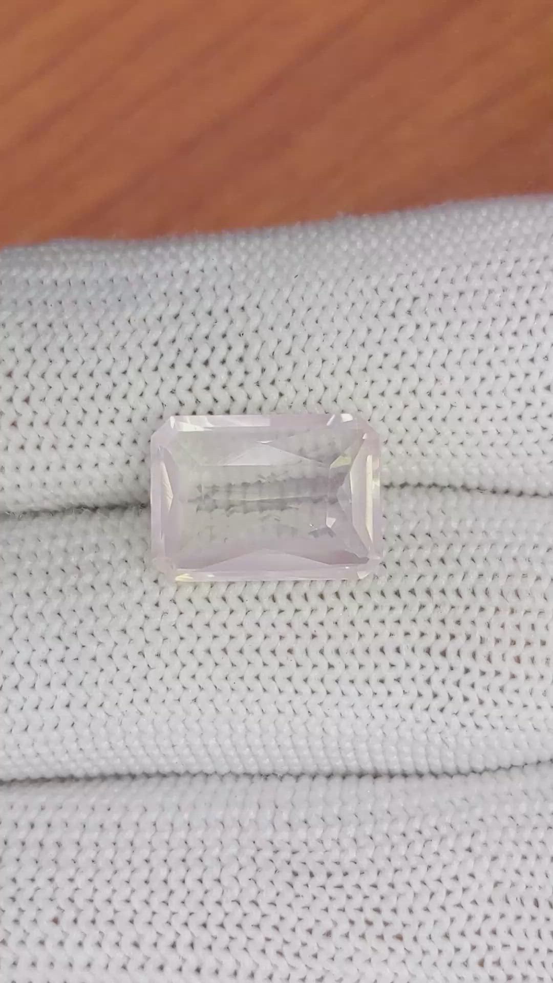5.41 Ct. Rose Quartz from Ceylon (Sri Lanka) Size Video