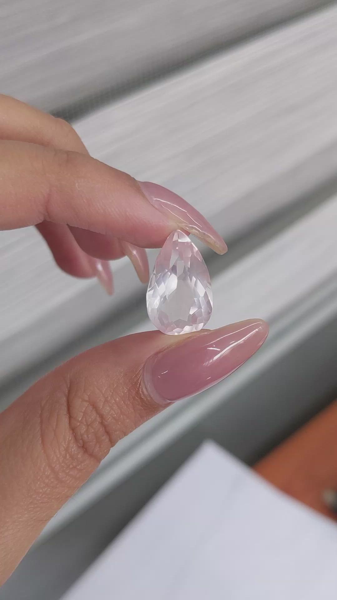7.93 Ct. Rose Quartz from Ceylon (Sri Lanka) Size Video