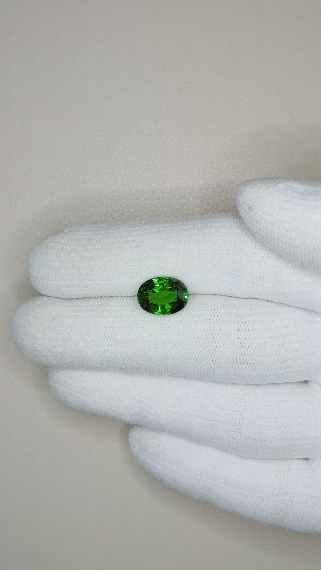 3.03 Ct. Tsavorite Garnet from Tanzania Size Video