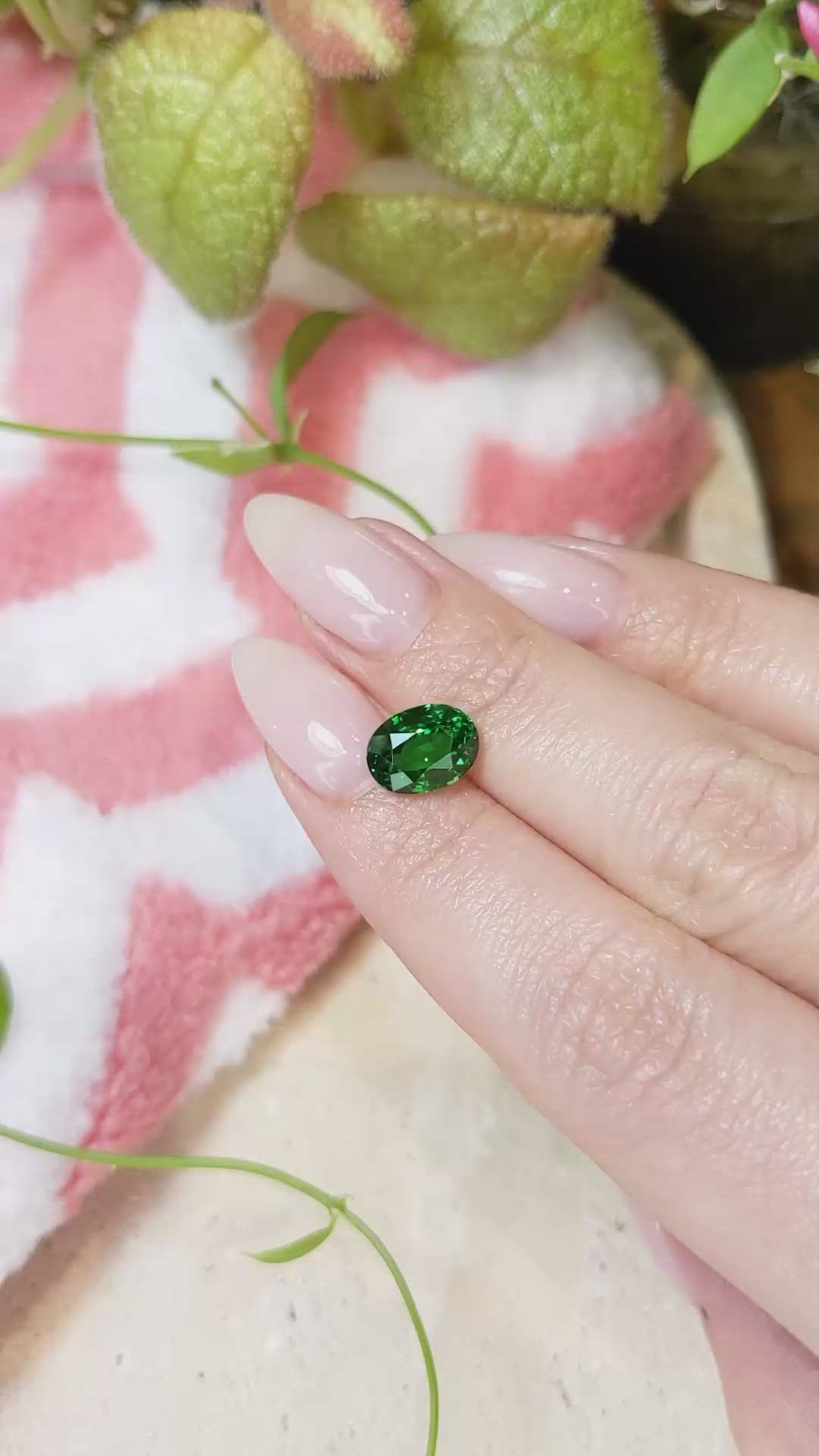 3.03 Ct. Tsavorite Garnet from Tanzania Size Video