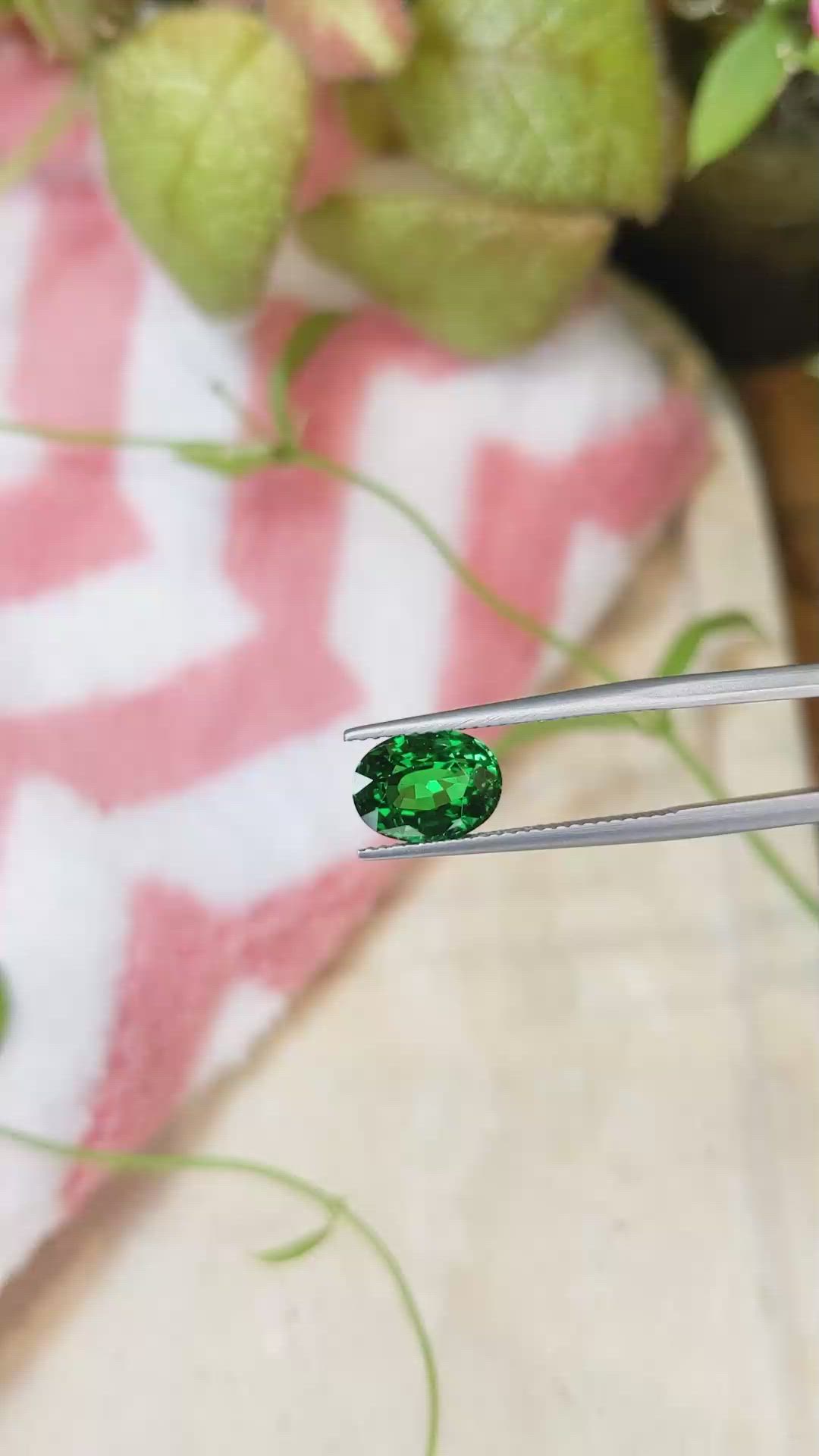 3.03 Ct. Tsavorite Garnet from Tanzania Size Video