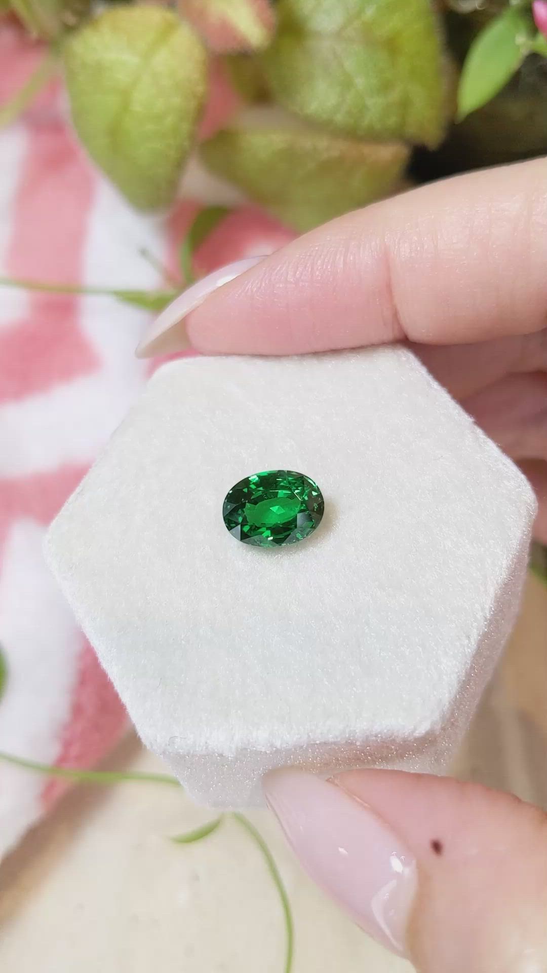 3.03 Ct. Tsavorite Garnet from Tanzania Size Video