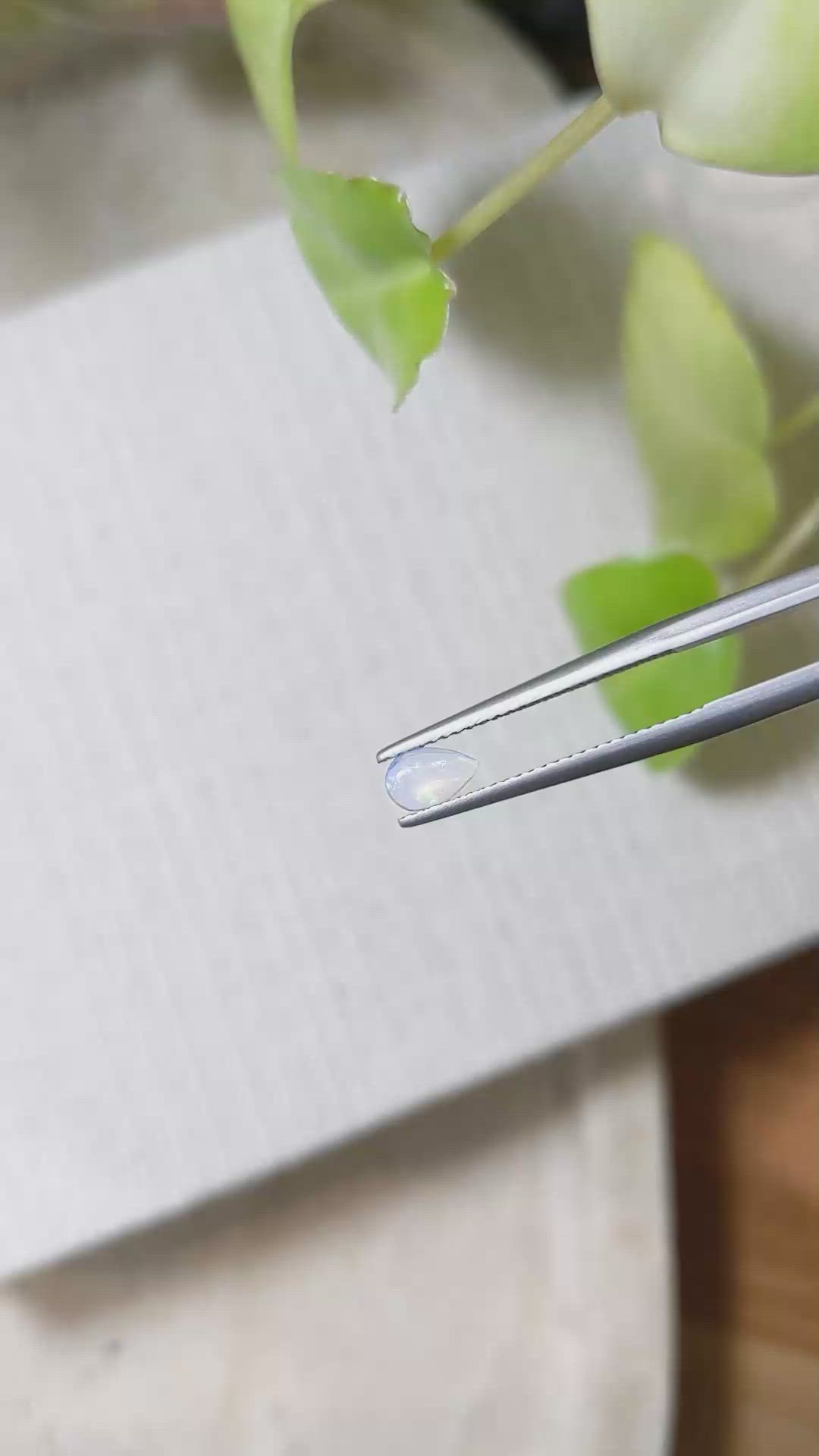 0.25 Ct. Cabochon White Opal from Mexico Size Video