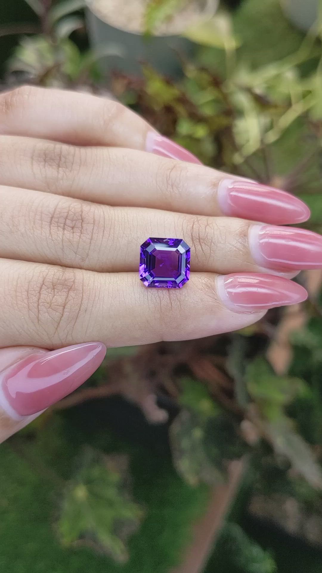 4.08 Ct. Amethyst from Ceylon (Sri Lanka) Size Video