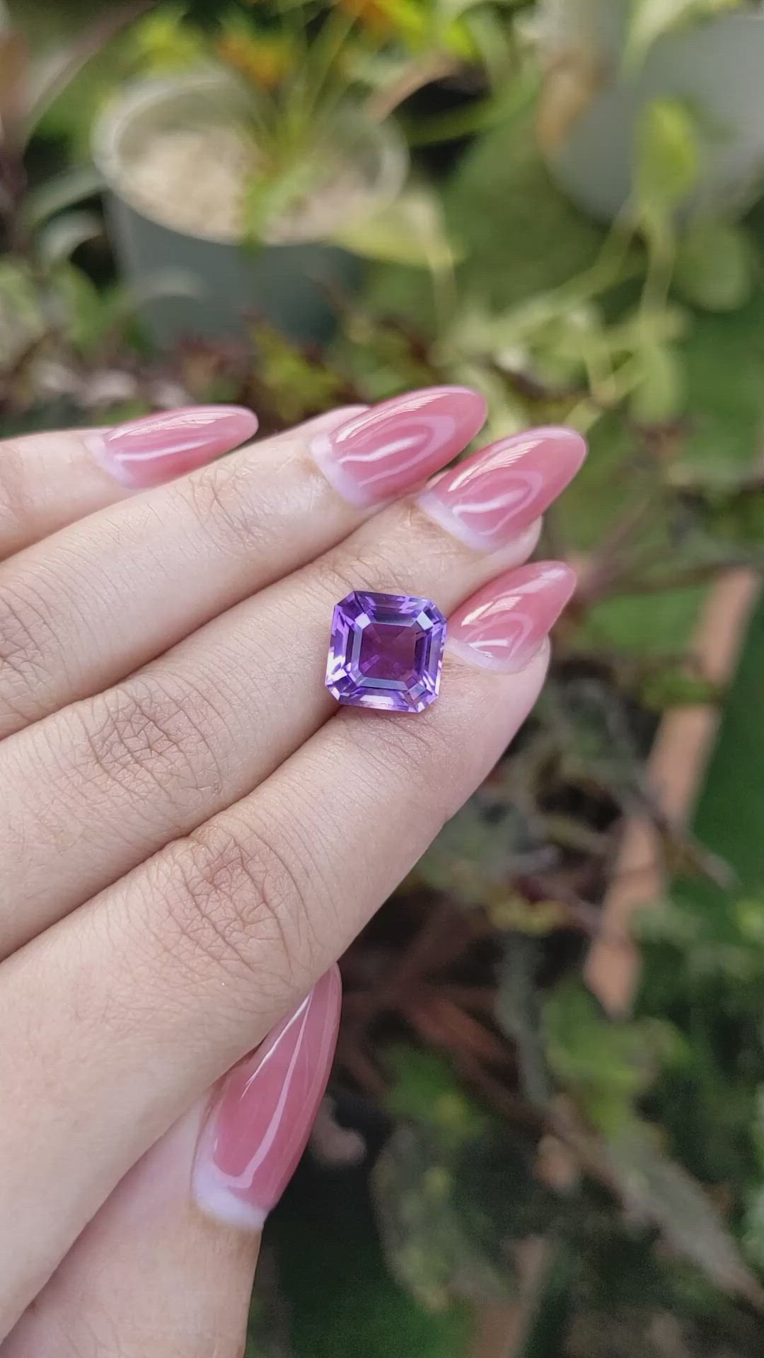 4.64 Ct. Amethyst from Ceylon (Sri Lanka) Size Video