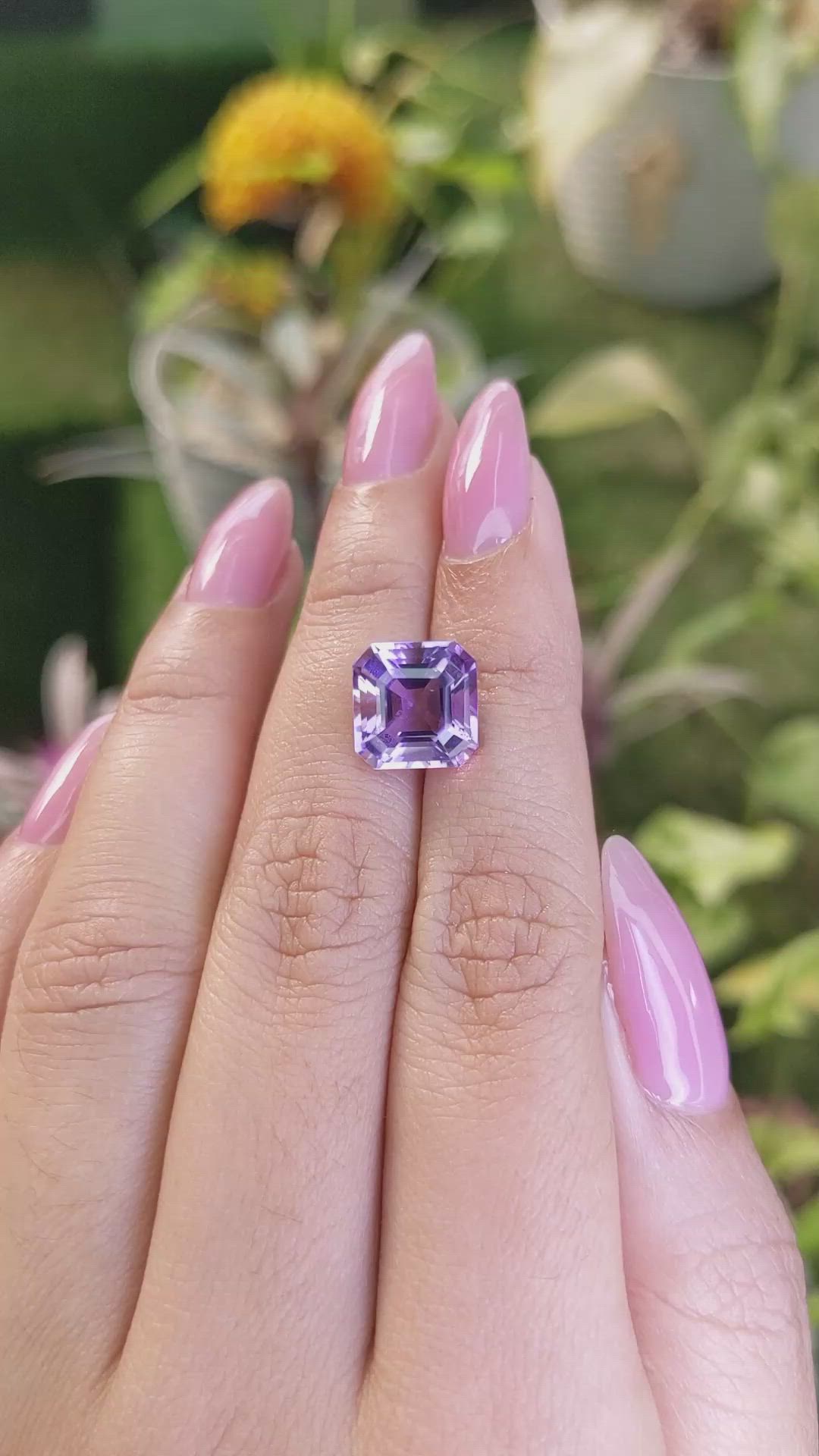 4.84 Ct. Amethyst from Ceylon (Sri Lanka) Size Video