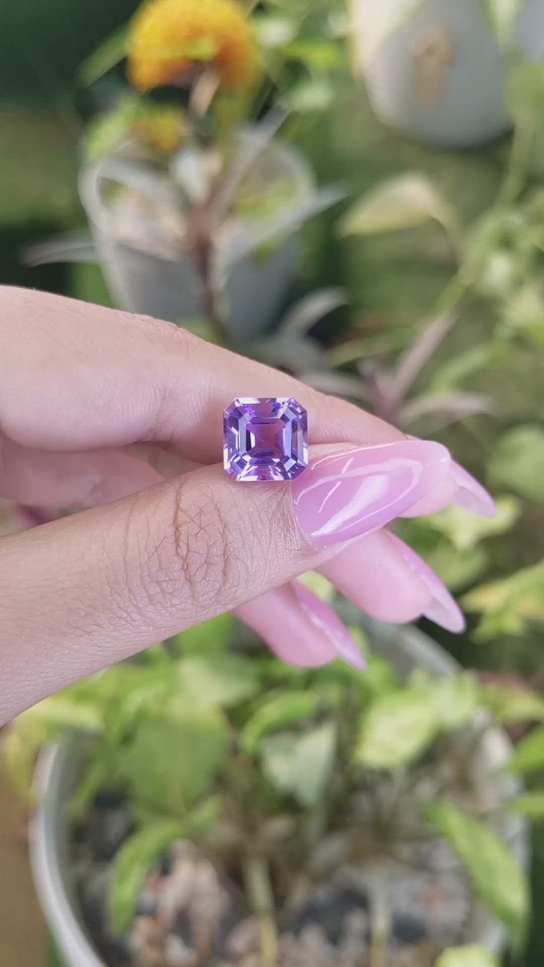 4.84 Ct. Amethyst from Ceylon (Sri Lanka) Size Video