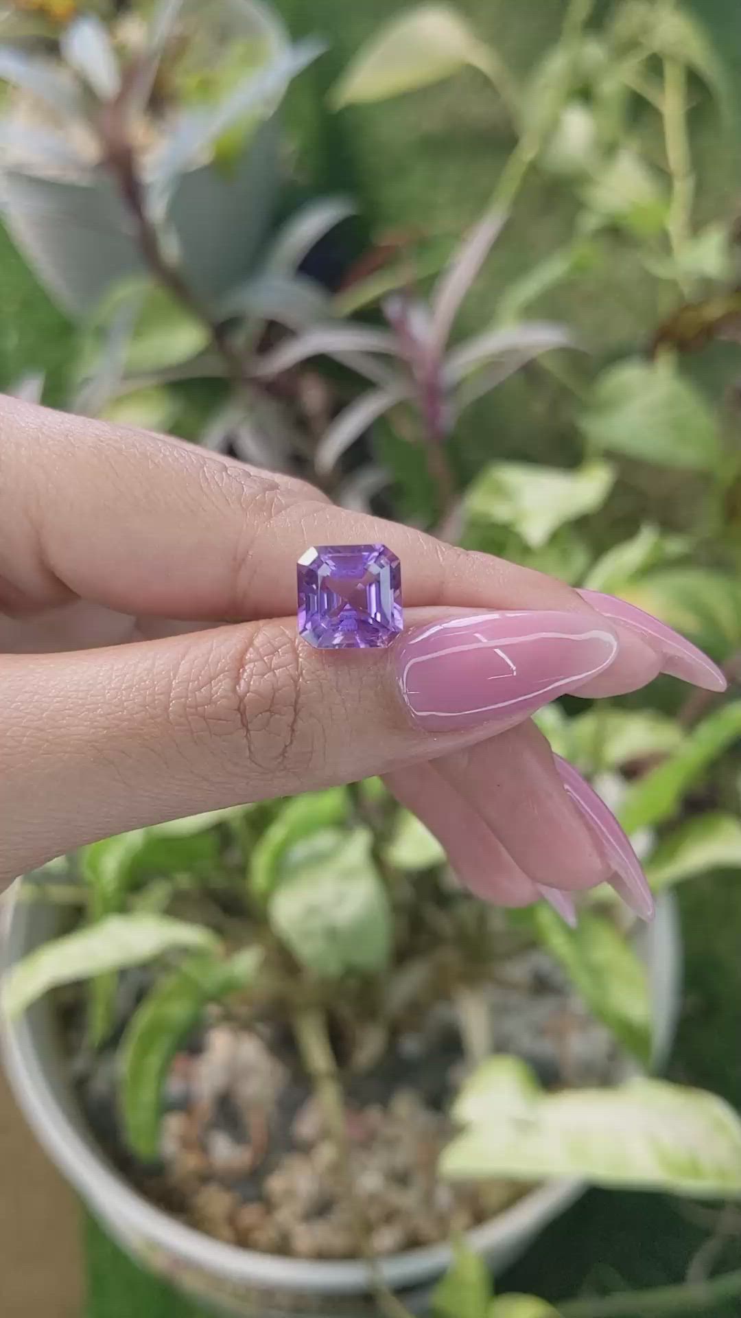 5.13 Ct. Amethyst from Ceylon (Sri Lanka) Size Video