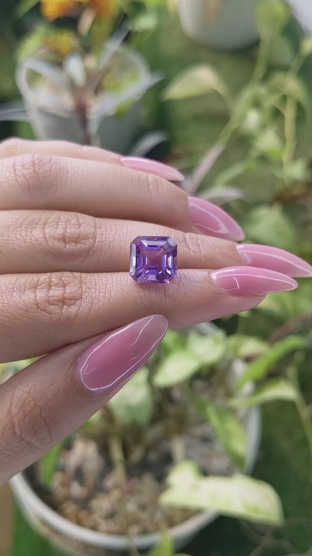 5.13 Ct. Amethyst from Ceylon (Sri Lanka) Size Video
