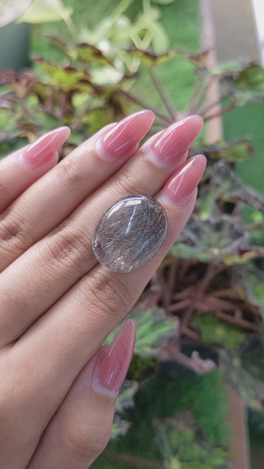26.63 Ct. Cabochon Rutilated Quartz from Ceylon (Sri Lanka) Size Video
