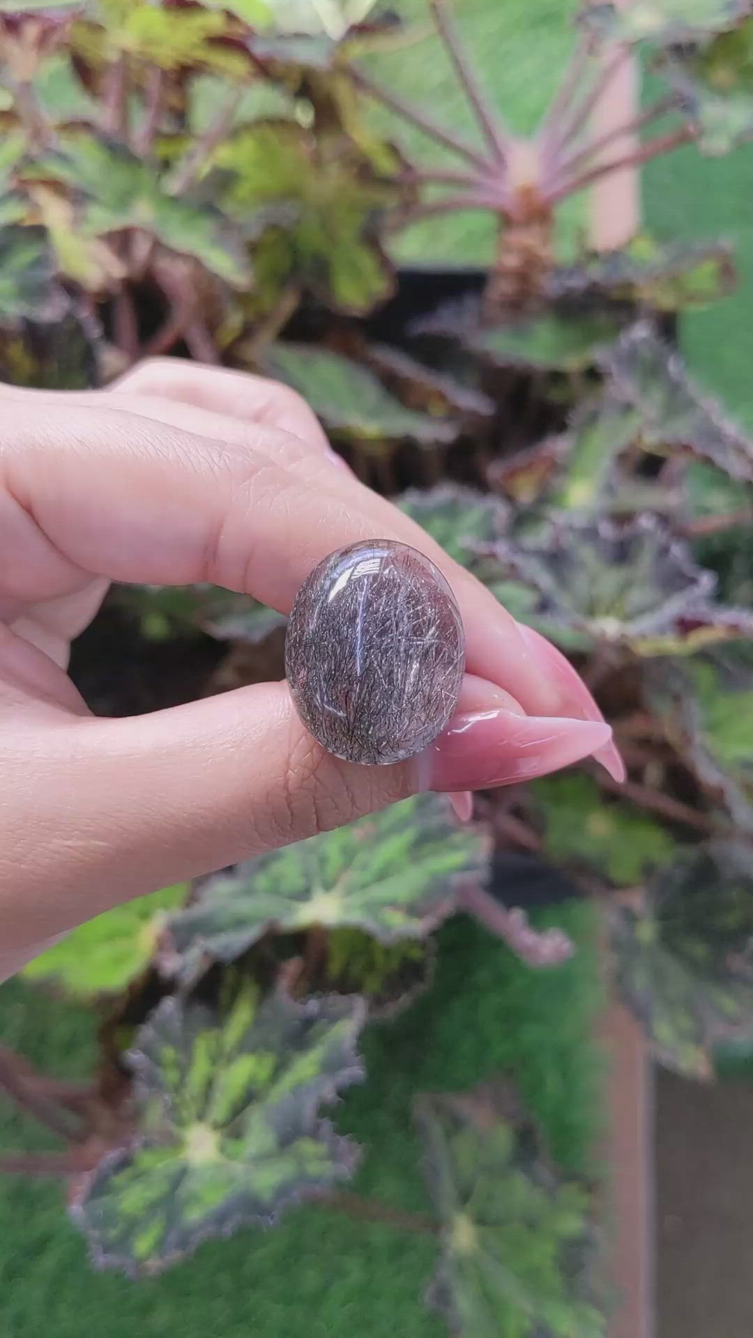 26.63 Ct. Cabochon Rutilated Quartz from Ceylon (Sri Lanka) Size Video