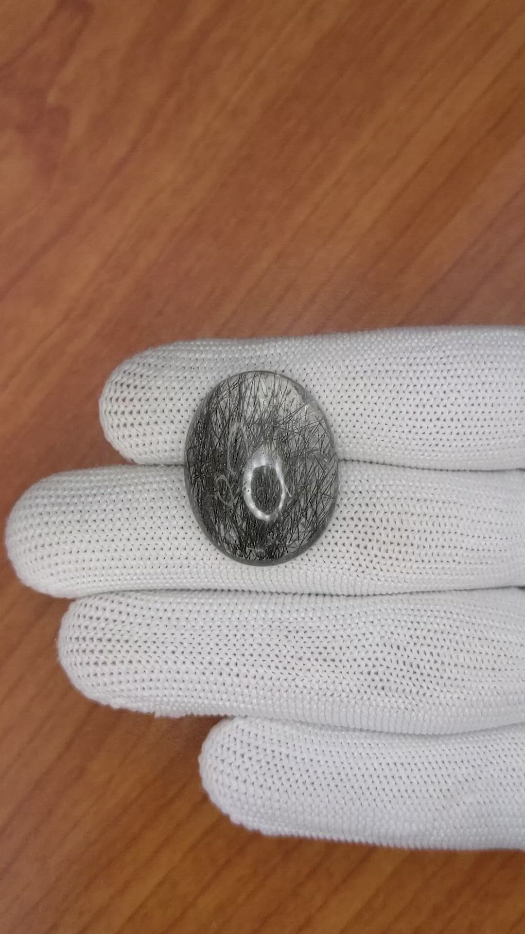 26.63 Ct. Cabochon Rutilated Quartz from Ceylon (Sri Lanka) Size Video