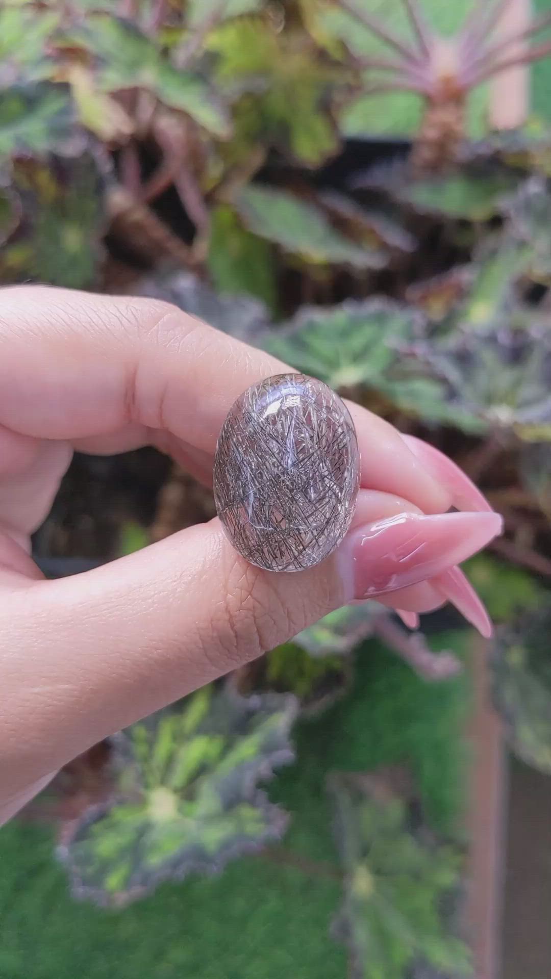 25.69 Ct. Cabochon Rutilated Quartz from Ceylon (Sri Lanka) Size Video