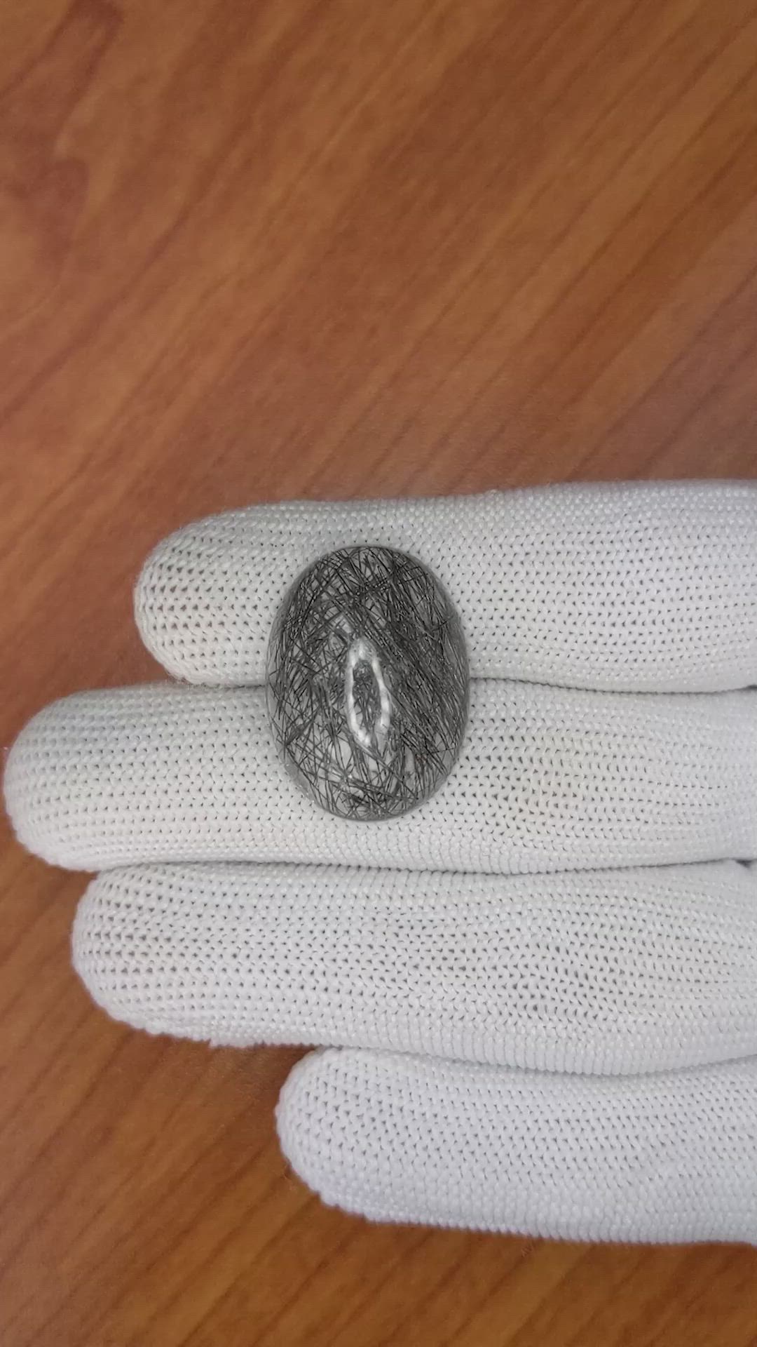 25.69 Ct. Cabochon Rutilated Quartz from Ceylon (Sri Lanka) Size Video