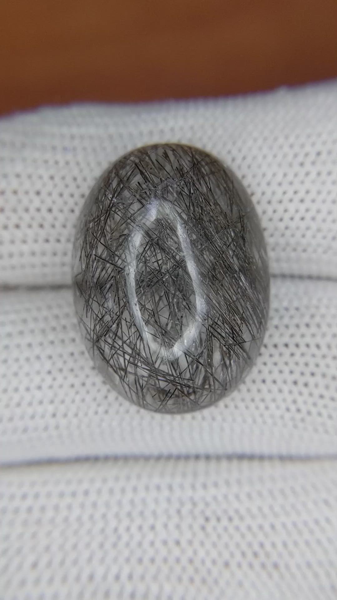 25.69 Ct. Cabochon Rutilated Quartz from Ceylon (Sri Lanka) Size Video