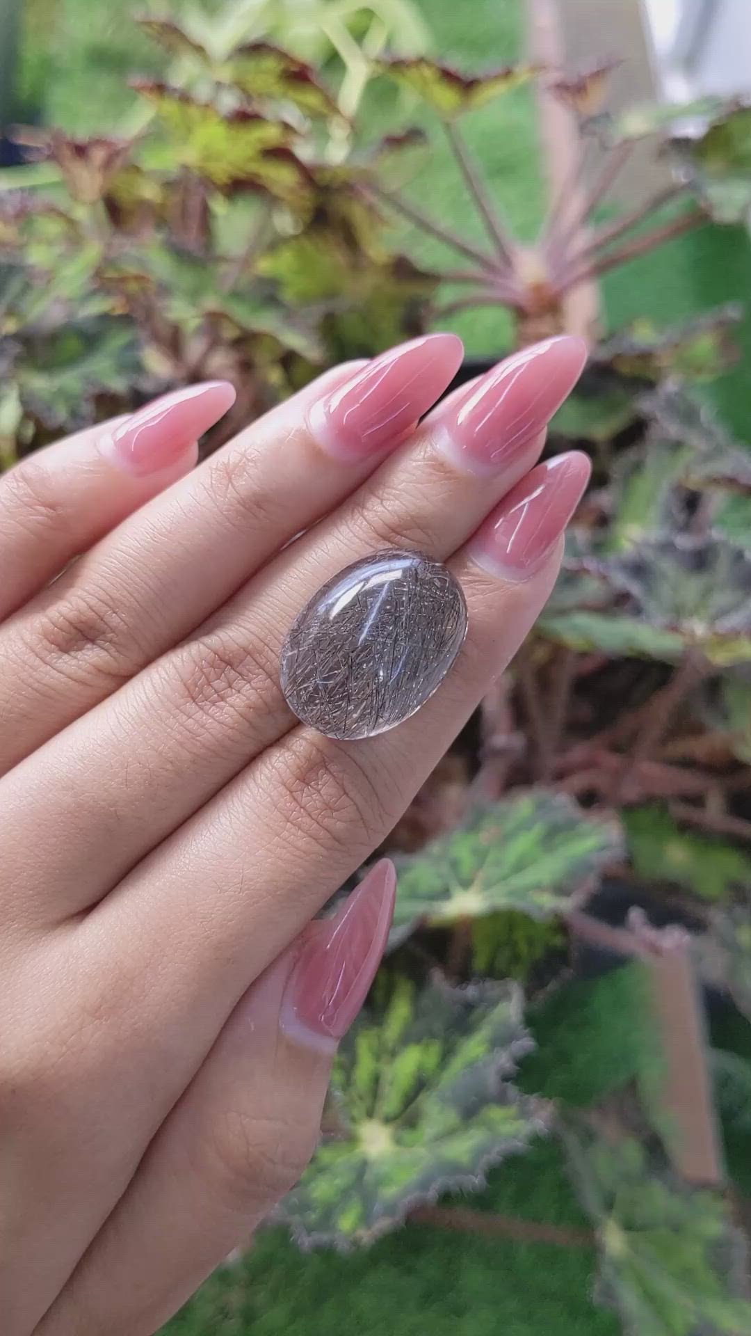 25.69 Ct. Cabochon Rutilated Quartz from Ceylon (Sri Lanka) Size Video