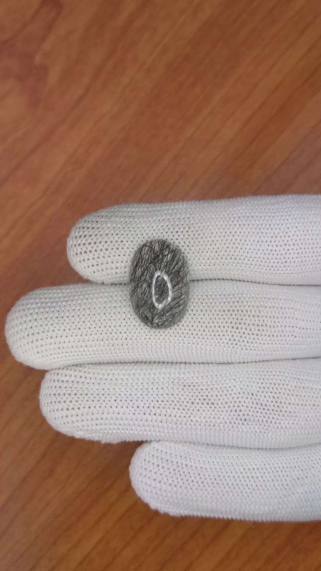 21.06 Ct. Cabochon Rutilated Quartz from Ceylon (Sri Lanka) Size Video