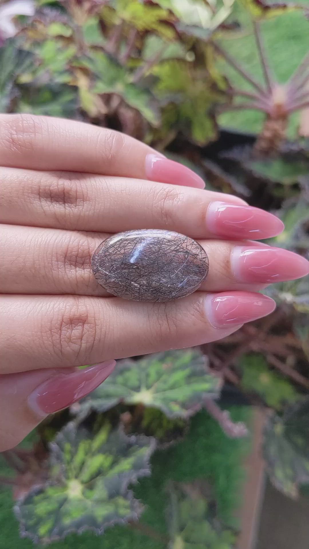 21.06 Ct. Cabochon Rutilated Quartz from Ceylon (Sri Lanka) Size Video