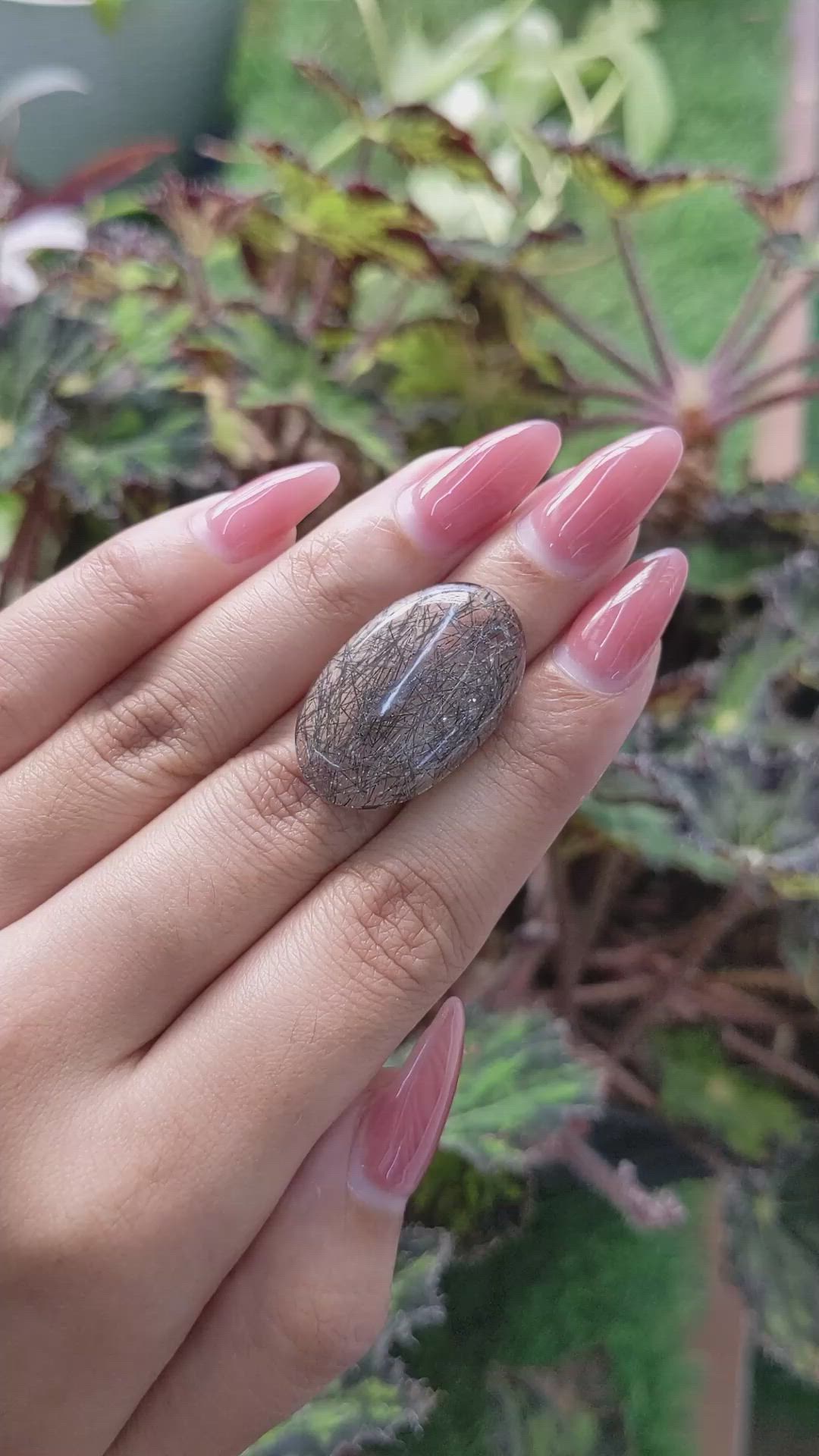 21.06 Ct. Cabochon Rutilated Quartz from Ceylon (Sri Lanka) Size Video