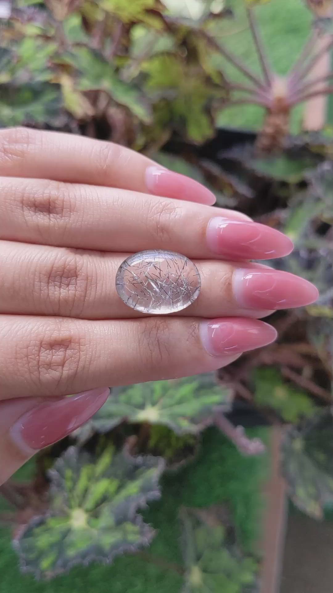 13.46 Ct. Cabochon Rutilated Quartz from Ceylon (Sri Lanka) Size Video