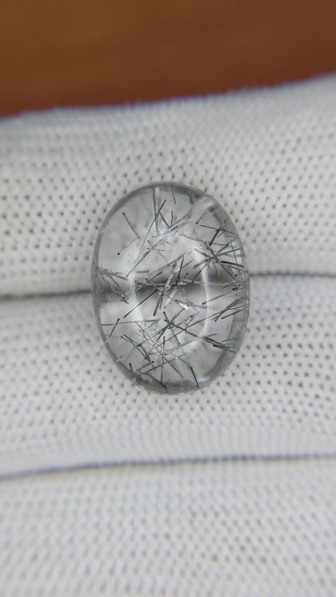 13.46 Ct. Cabochon Rutilated Quartz from Ceylon (Sri Lanka) Size Video