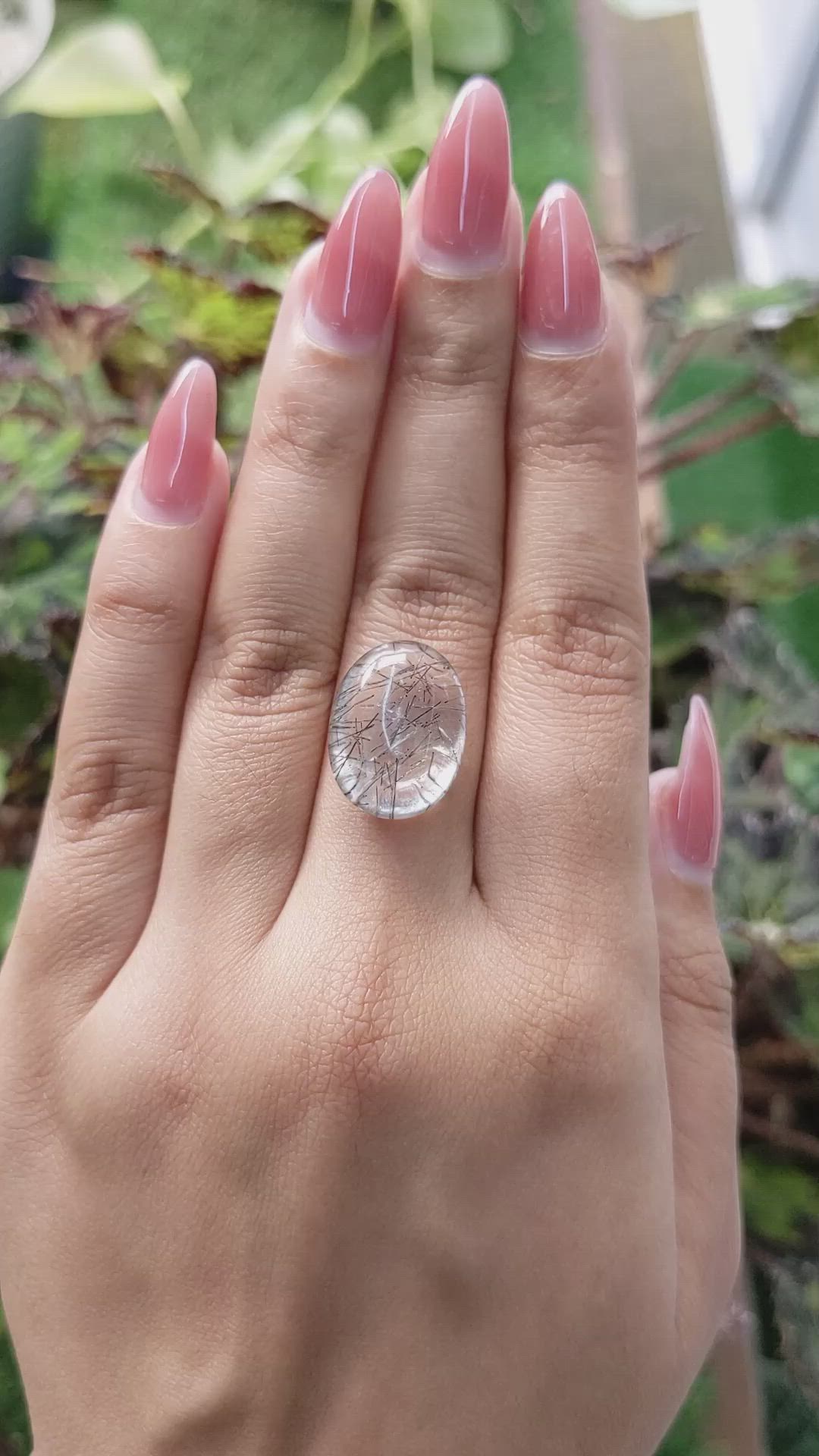 13.46 Ct. Cabochon Rutilated Quartz from Ceylon (Sri Lanka) Size Video