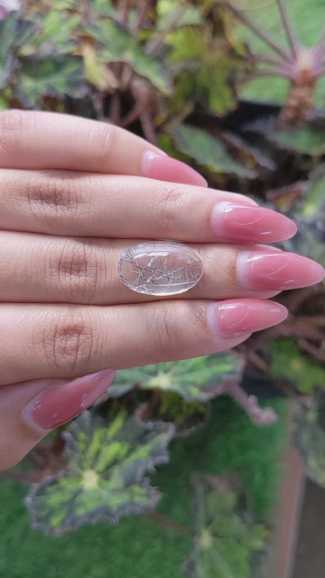 12.50 Ct. Cabochon Rutilated Quartz from Ceylon (Sri Lanka) Size Video