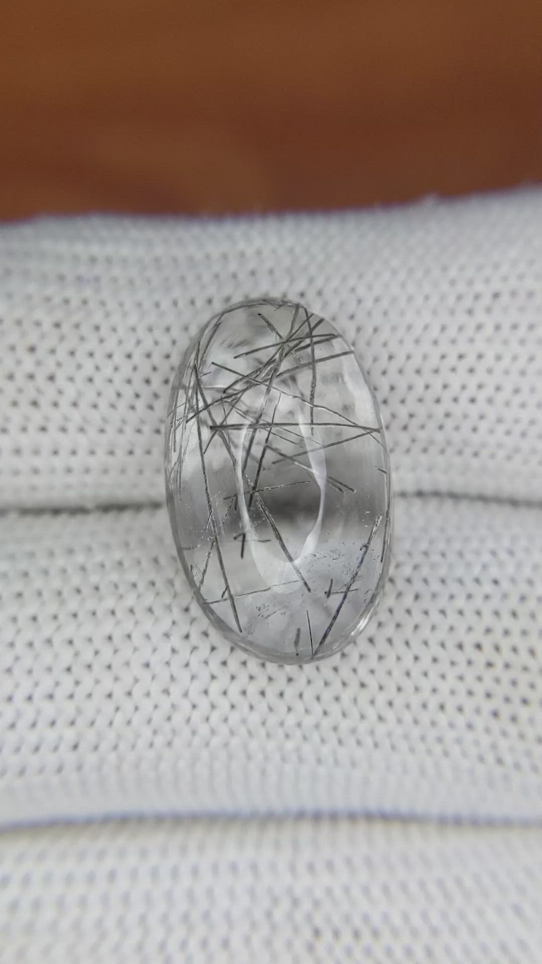 12.50 Ct. Cabochon Rutilated Quartz from Ceylon (Sri Lanka) Size Video