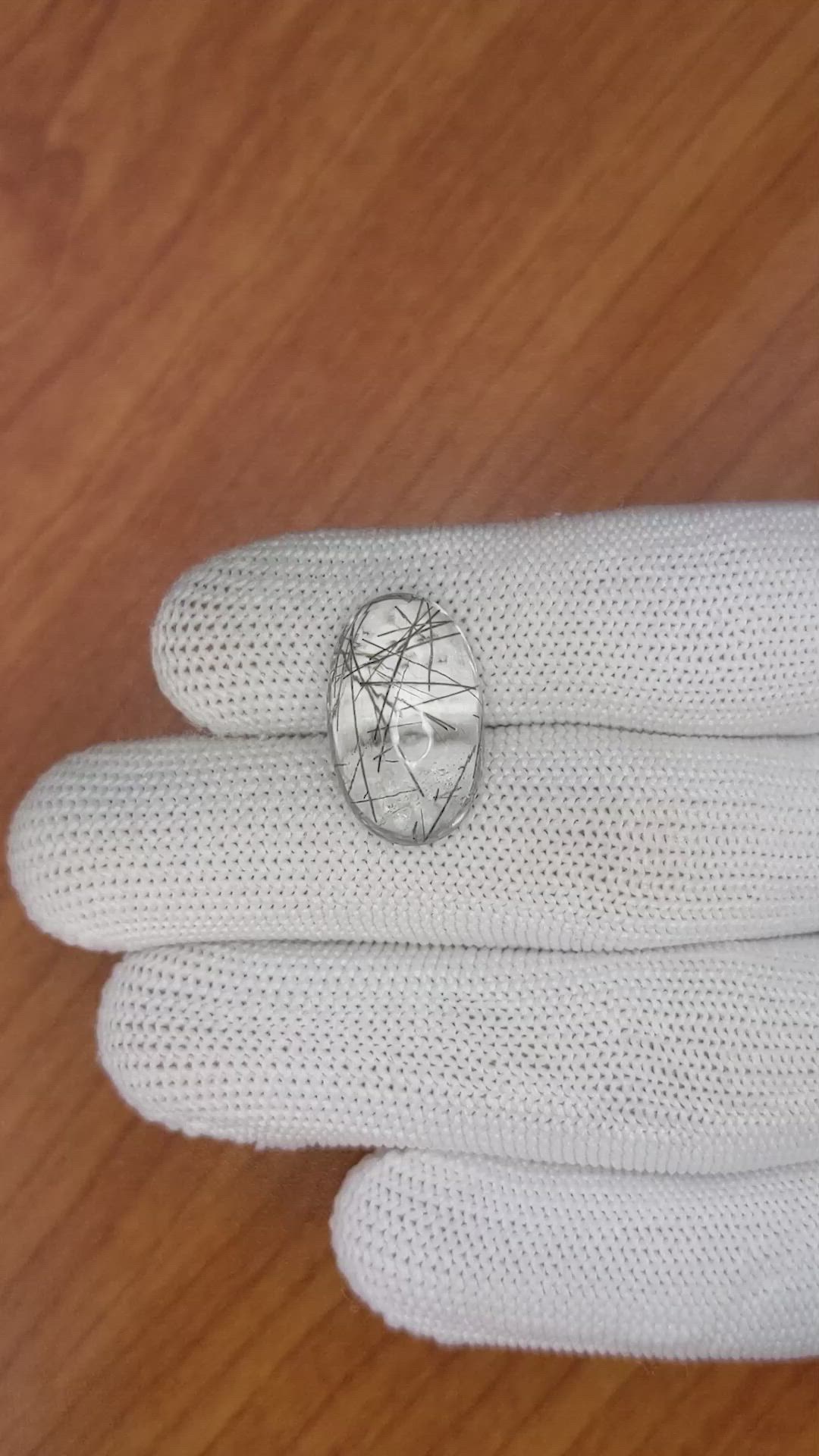 12.50 Ct. Cabochon Rutilated Quartz from Ceylon (Sri Lanka) Size Video