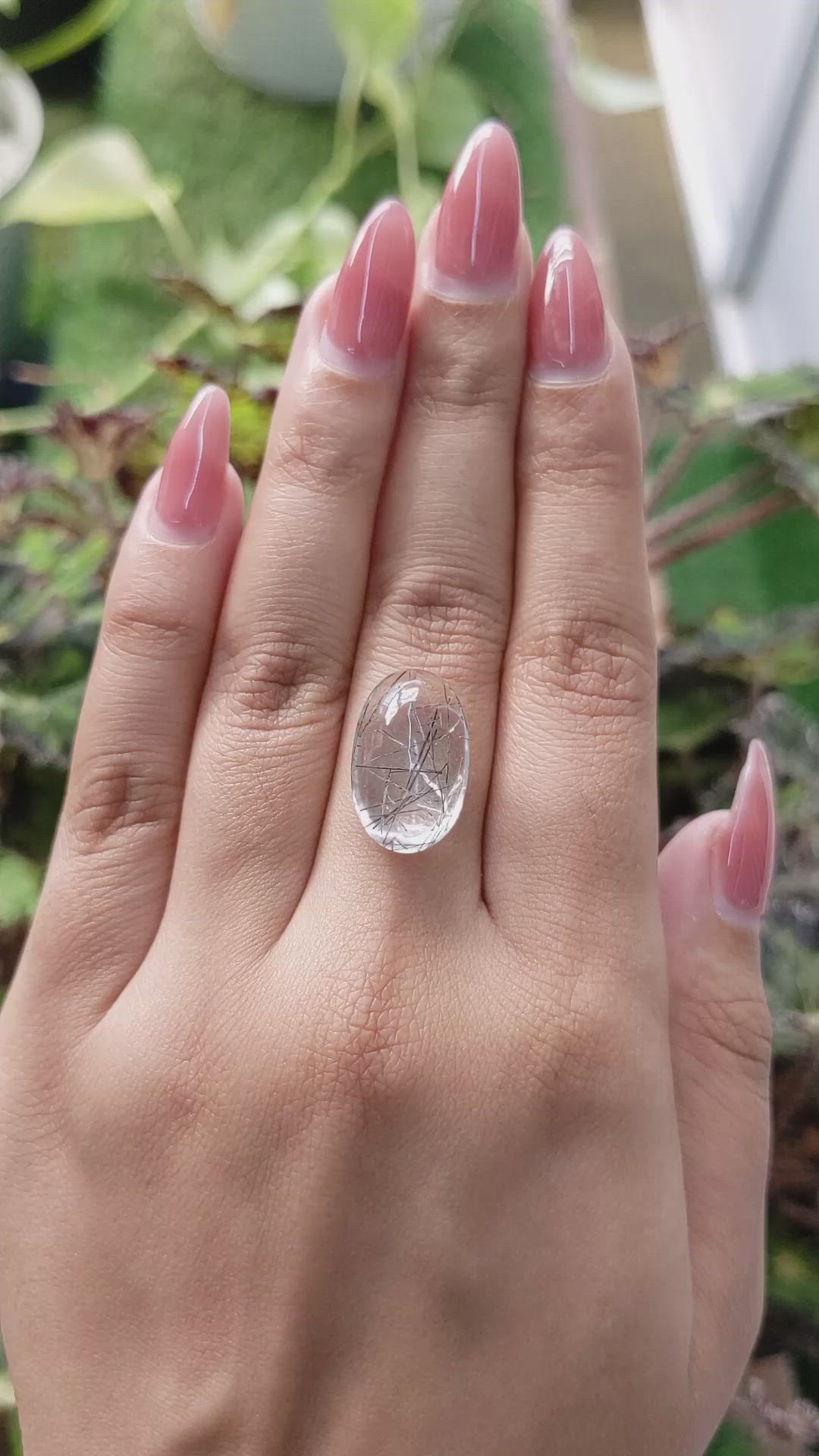 12.50 Ct. Cabochon Rutilated Quartz from Ceylon (Sri Lanka) Size Video