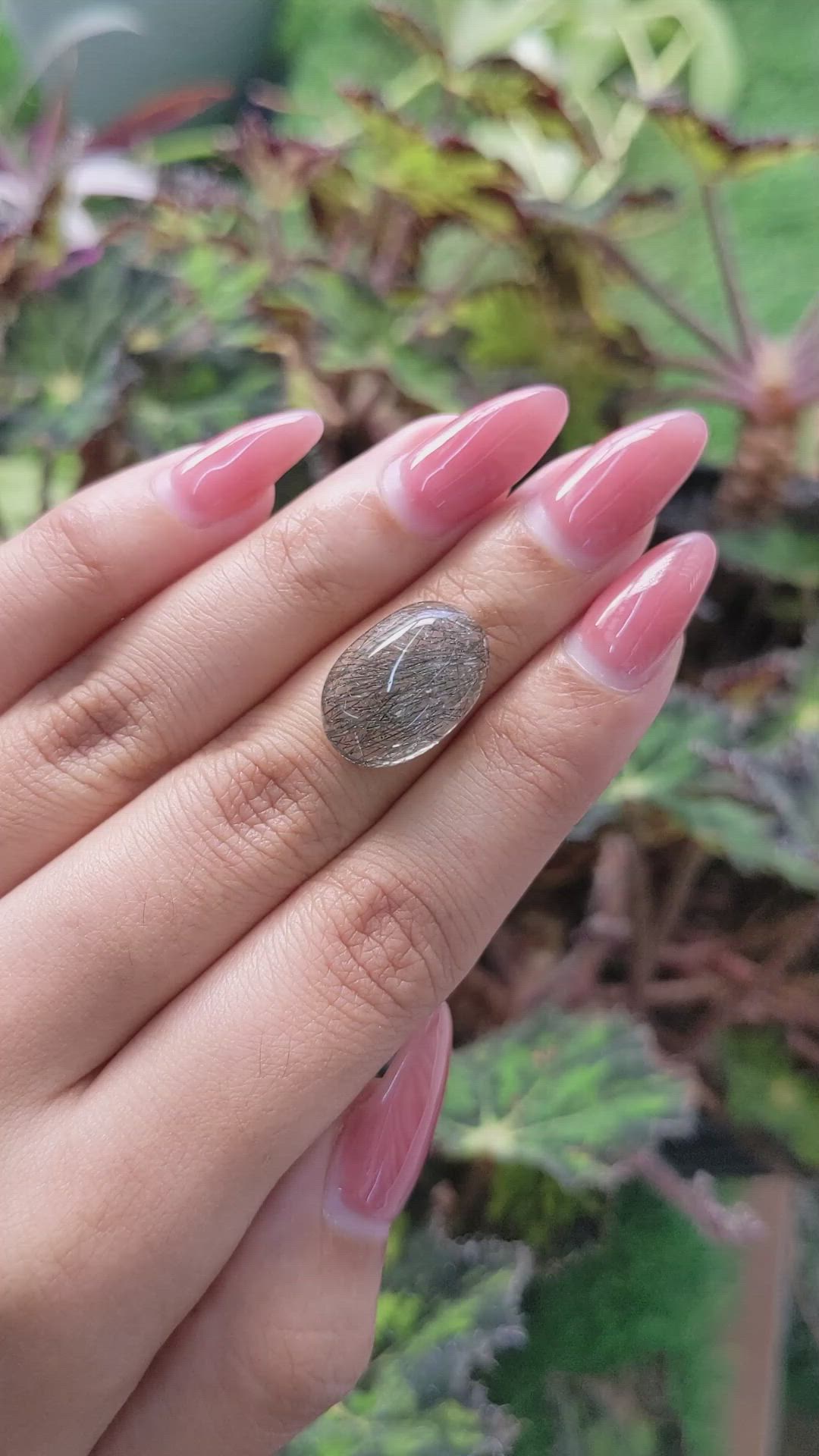 10.05 Ct. Cabochon Rutilated Quartz from Ceylon (Sri Lanka) Size Video