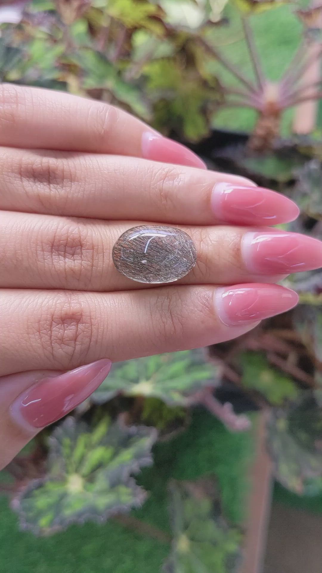 10.05 Ct. Cabochon Rutilated Quartz from Ceylon (Sri Lanka) Size Video