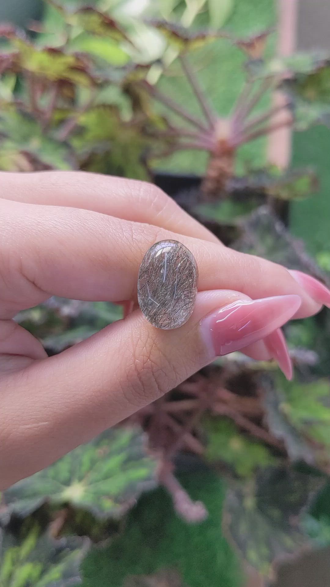 10.05 Ct. Cabochon Rutilated Quartz from Ceylon (Sri Lanka) Size Video