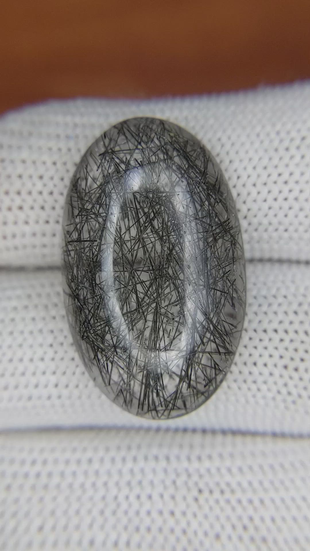 10.05 Ct. Cabochon Rutilated Quartz from Ceylon (Sri Lanka) Size Video