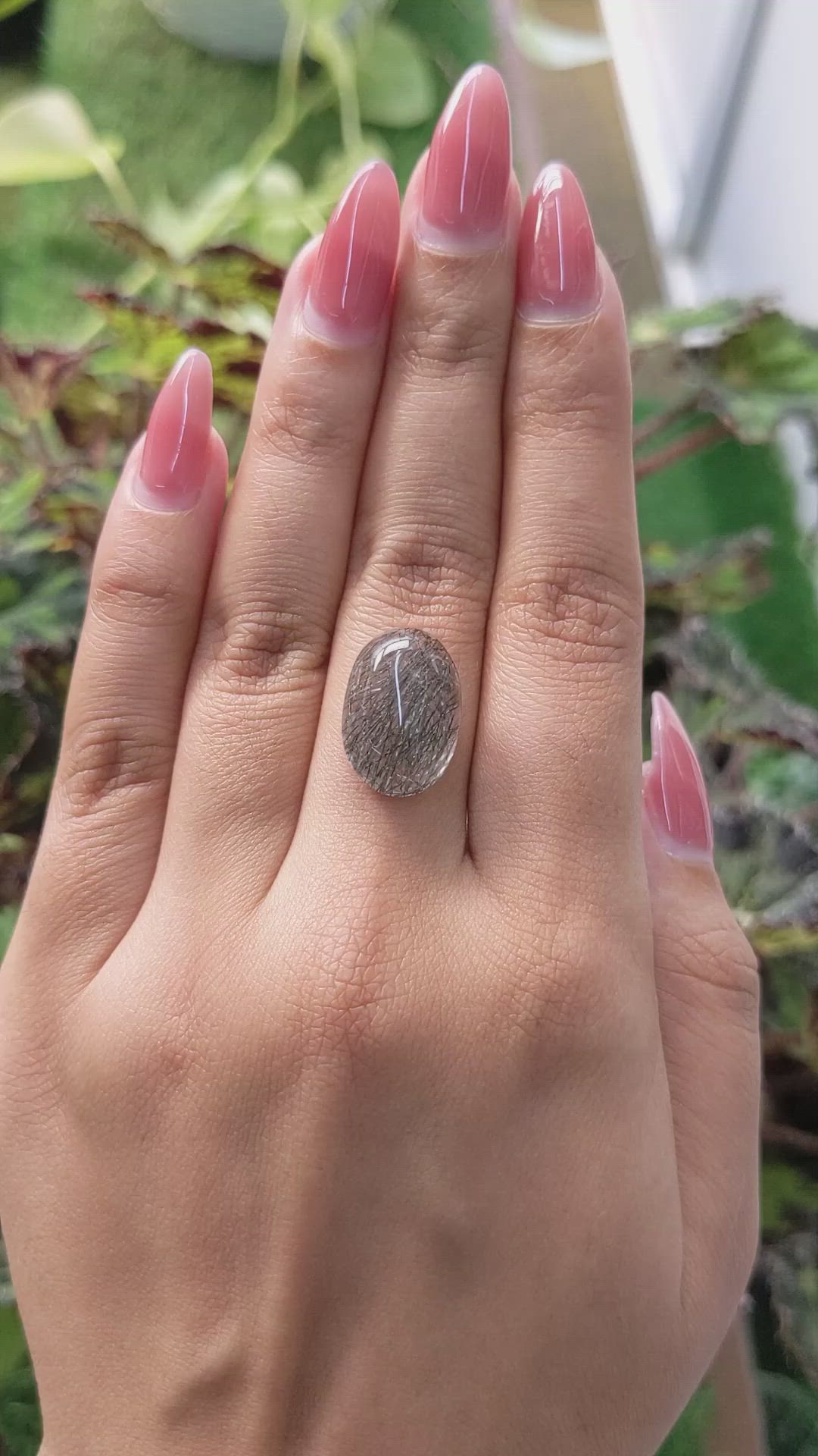 10.05 Ct. Cabochon Rutilated Quartz from Ceylon (Sri Lanka) Size Video