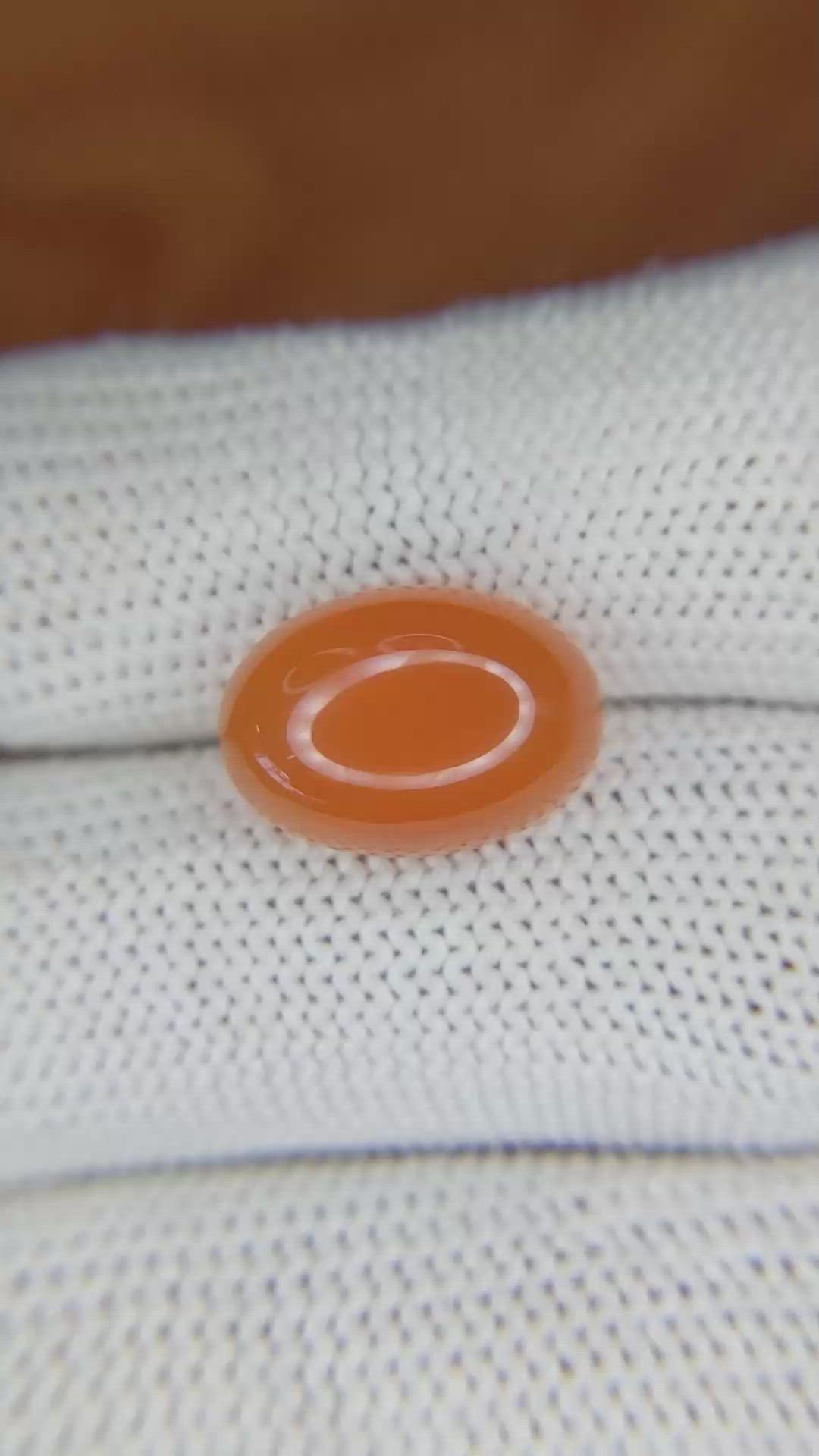6.87 Ct. Cabochon Carnelian from Brazil Size Video