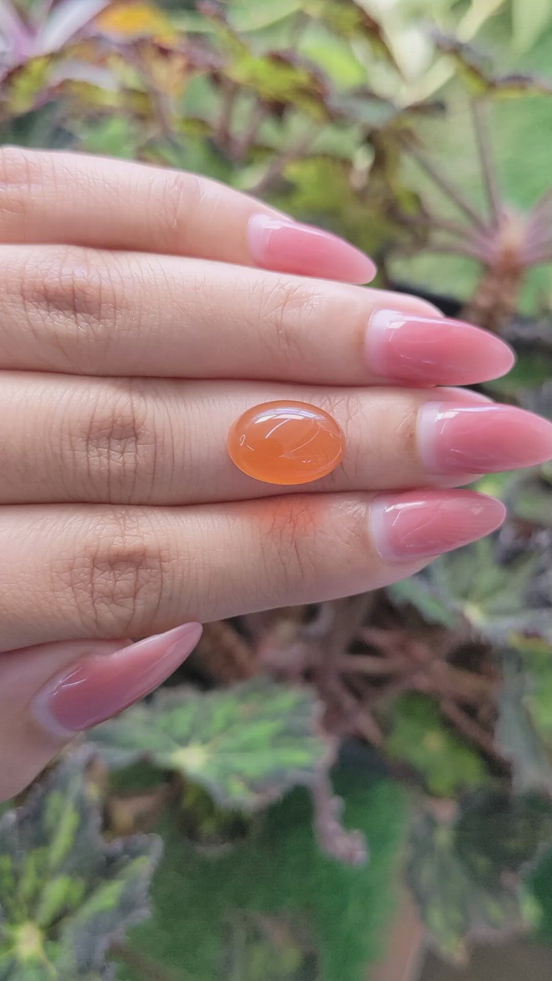 6.87 Ct. Cabochon Carnelian from Brazil Size Video